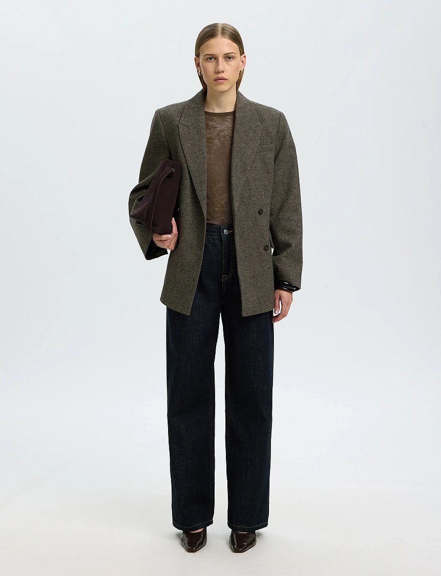 Selected - SLWVENDY LS KNIT WOOL O-NECK NOOS - striktrøjer - delicioso - 5