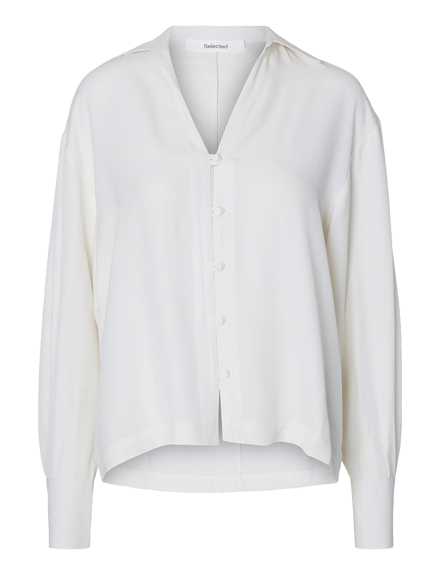 Selected - SLWSOLER RELAXED LS SHIRT - langärmlige hemden - egret - 0