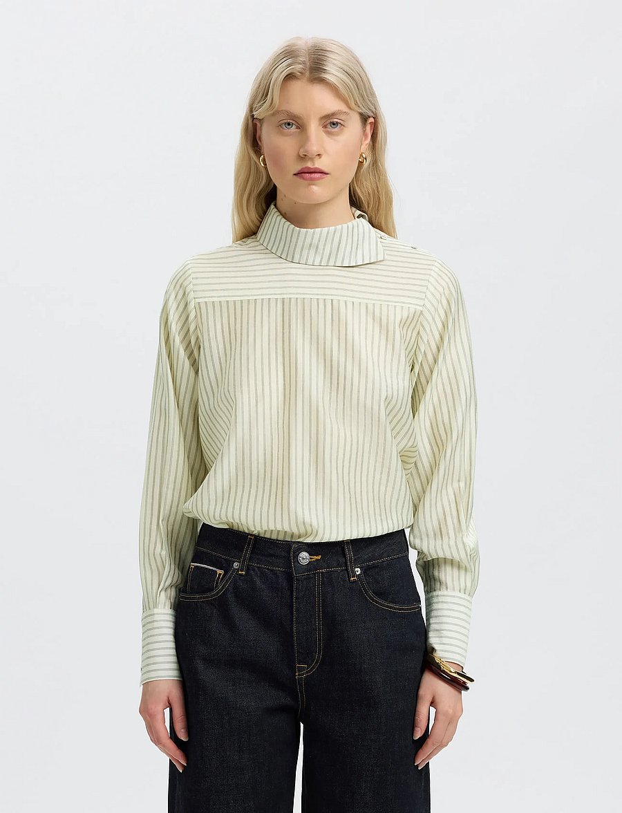 Selected - SLWCONNIE LS RELAXED TOP - egret - 0
