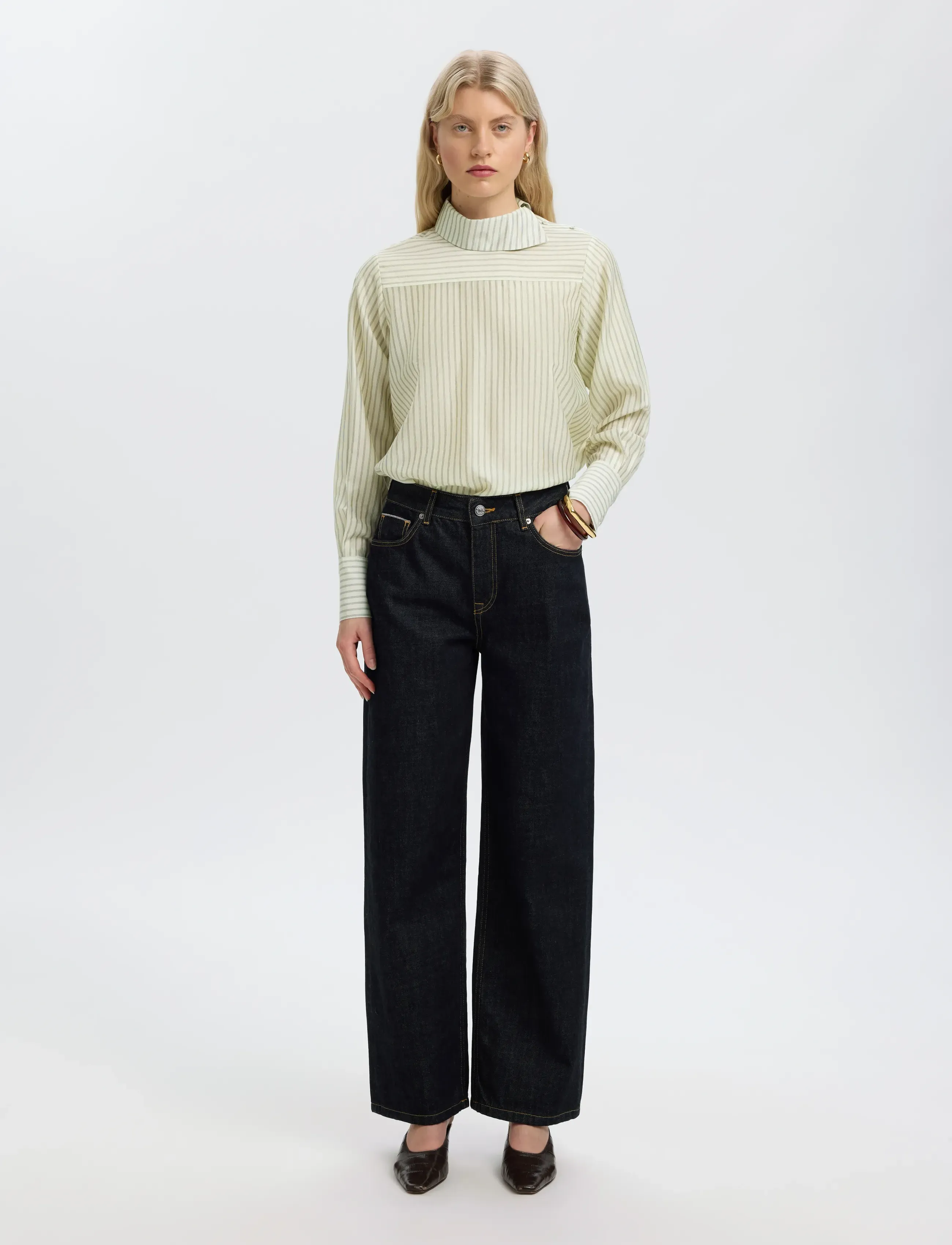 Selected - SLWCONNIE LS RELAXED TOP - egret - 3