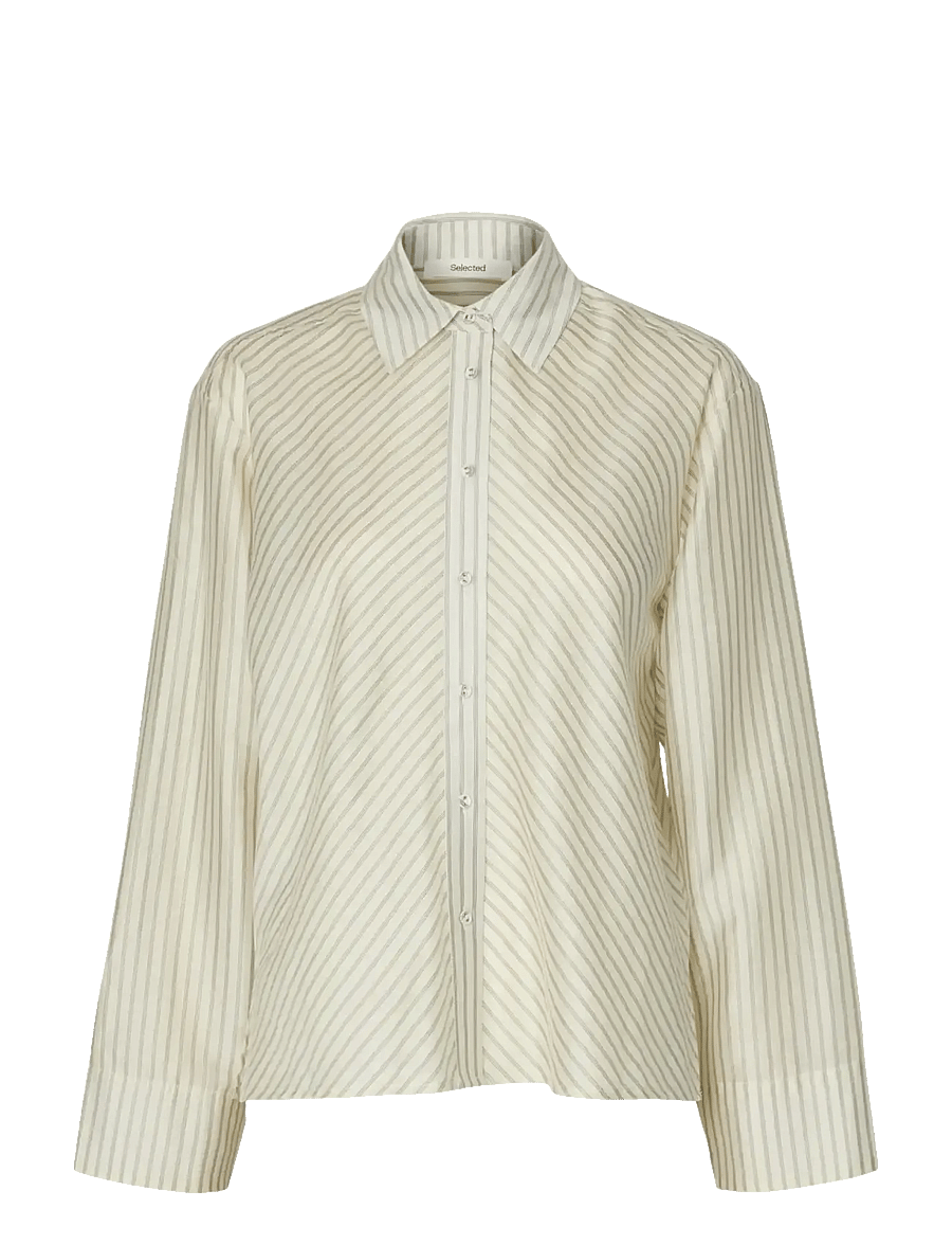 Selected - SLWCONNIE LS RELAXED SHIRT - langærmede skjorter - egret - 1