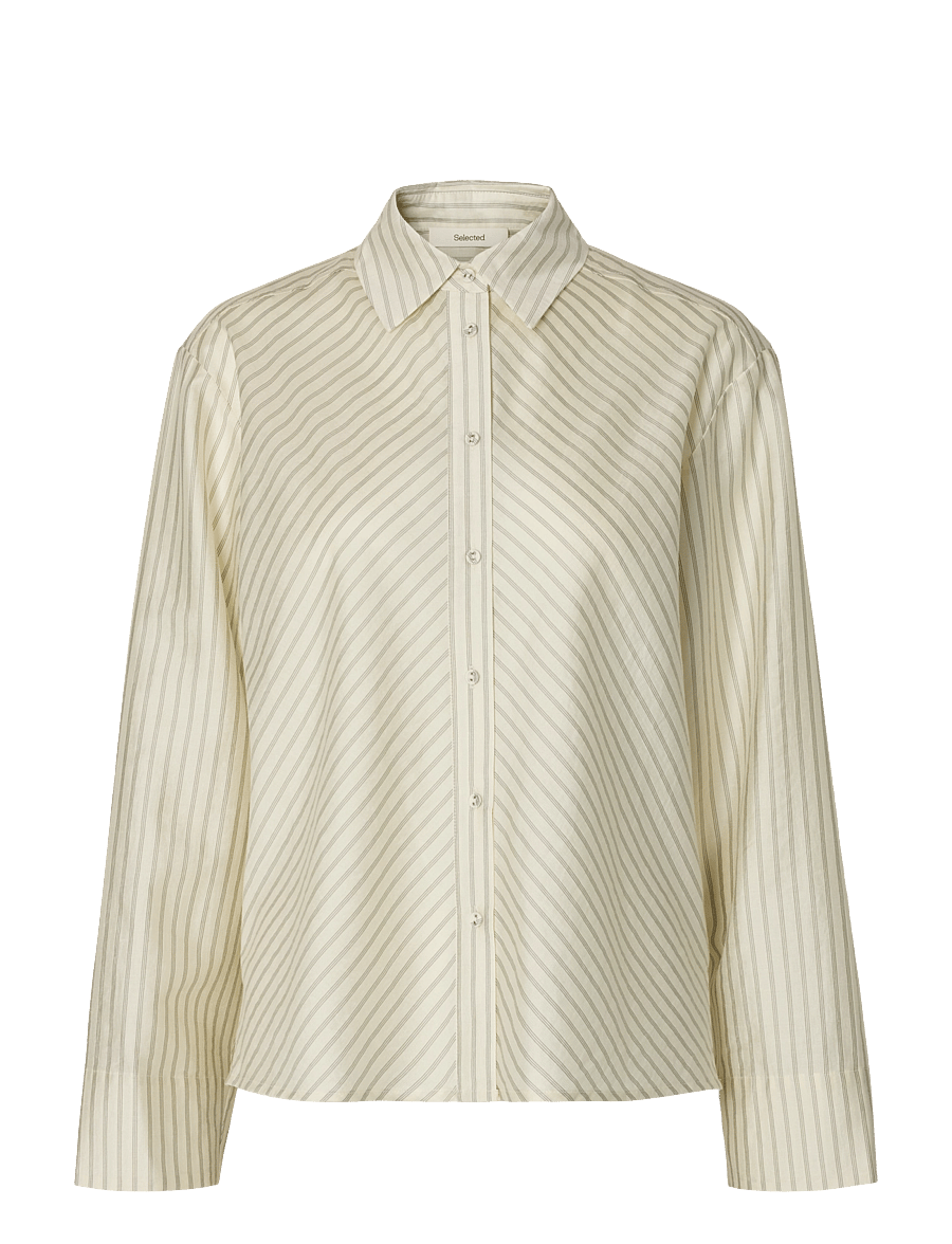 Selected - SLWCONNIE LS RELAXED SHIRT - pikkade varrukatega särgid - egret - 1