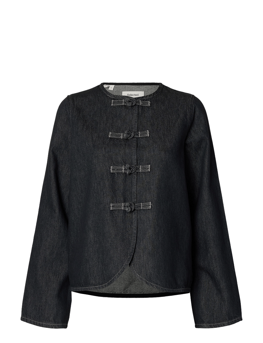 Selected - SLWBARIA-BORA DENIM SHIRT - jeanshemden - dark grey denim - 0