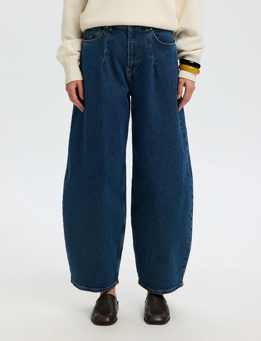 Selected - SLWBARREL LOOSE NANET MID BLUE HW JEANS - barrel jeans - medium blue denim - 0