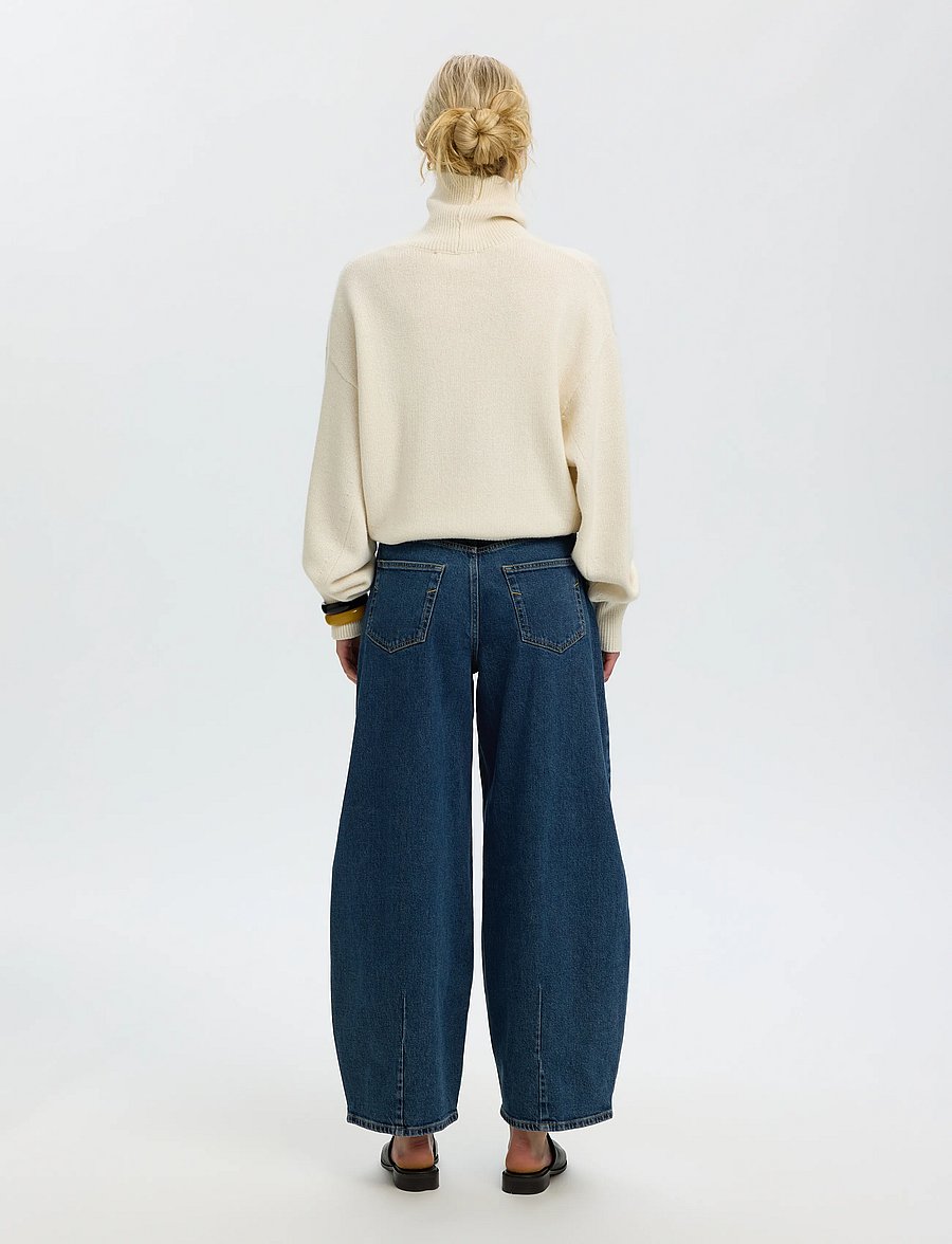Selected - SLWBARREL LOOSE NANET MID BLUE HW JEANS - barrel jeans - medium blue denim - 2