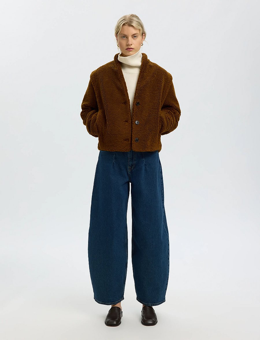 Selected - SLWBARREL LOOSE NANET MID BLUE HW JEANS - barrel jeans - medium blue denim - 5