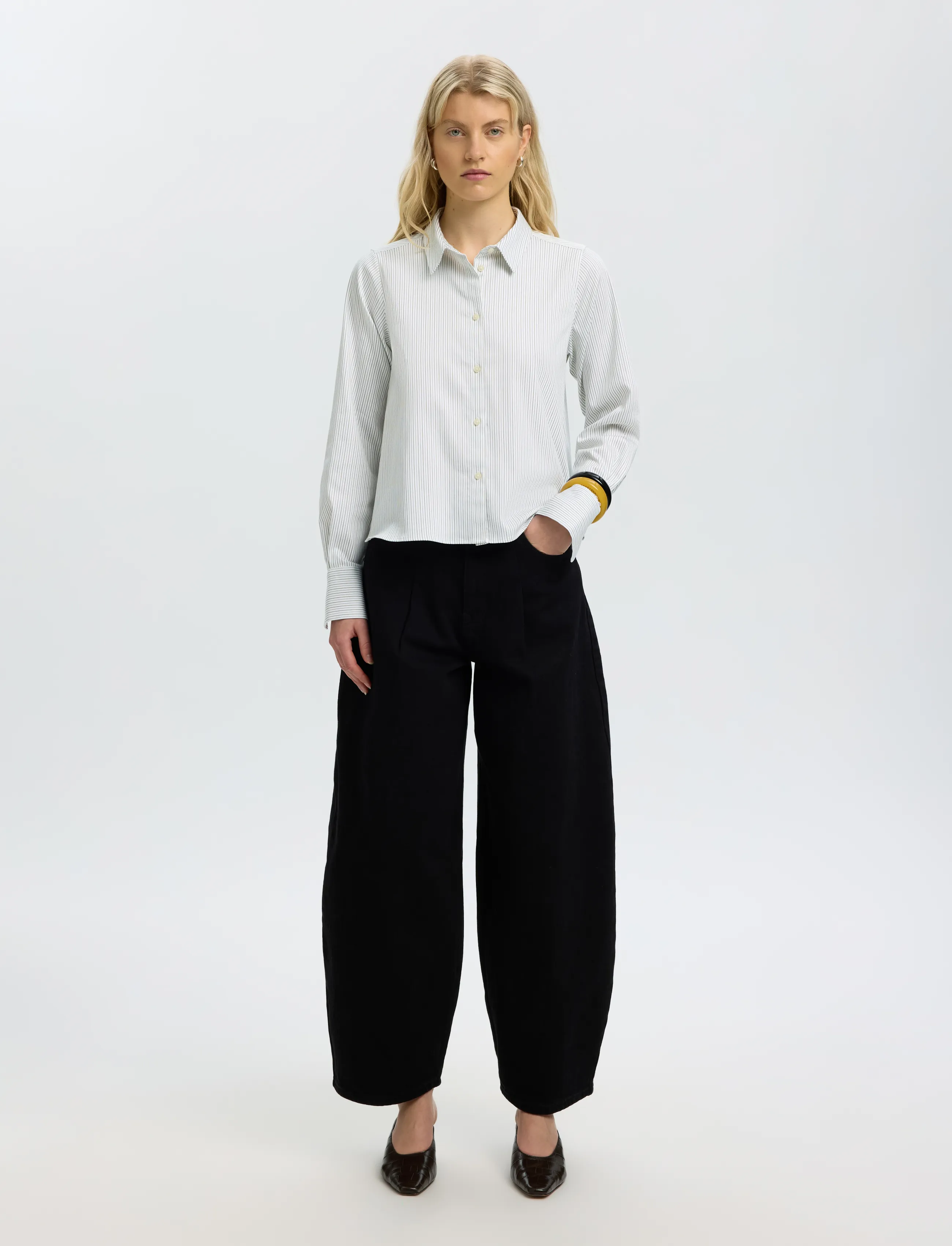 Selected - SLWROMIE LS RELAXED SHIRT - avocado oil - 3