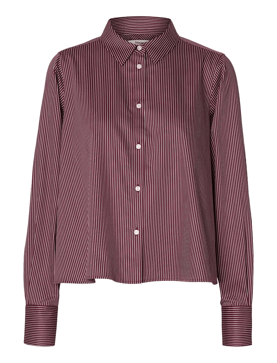Selected - SLWROMIE LS RELAXED SHIRT - langärmlige hemden - tawny port - 1
