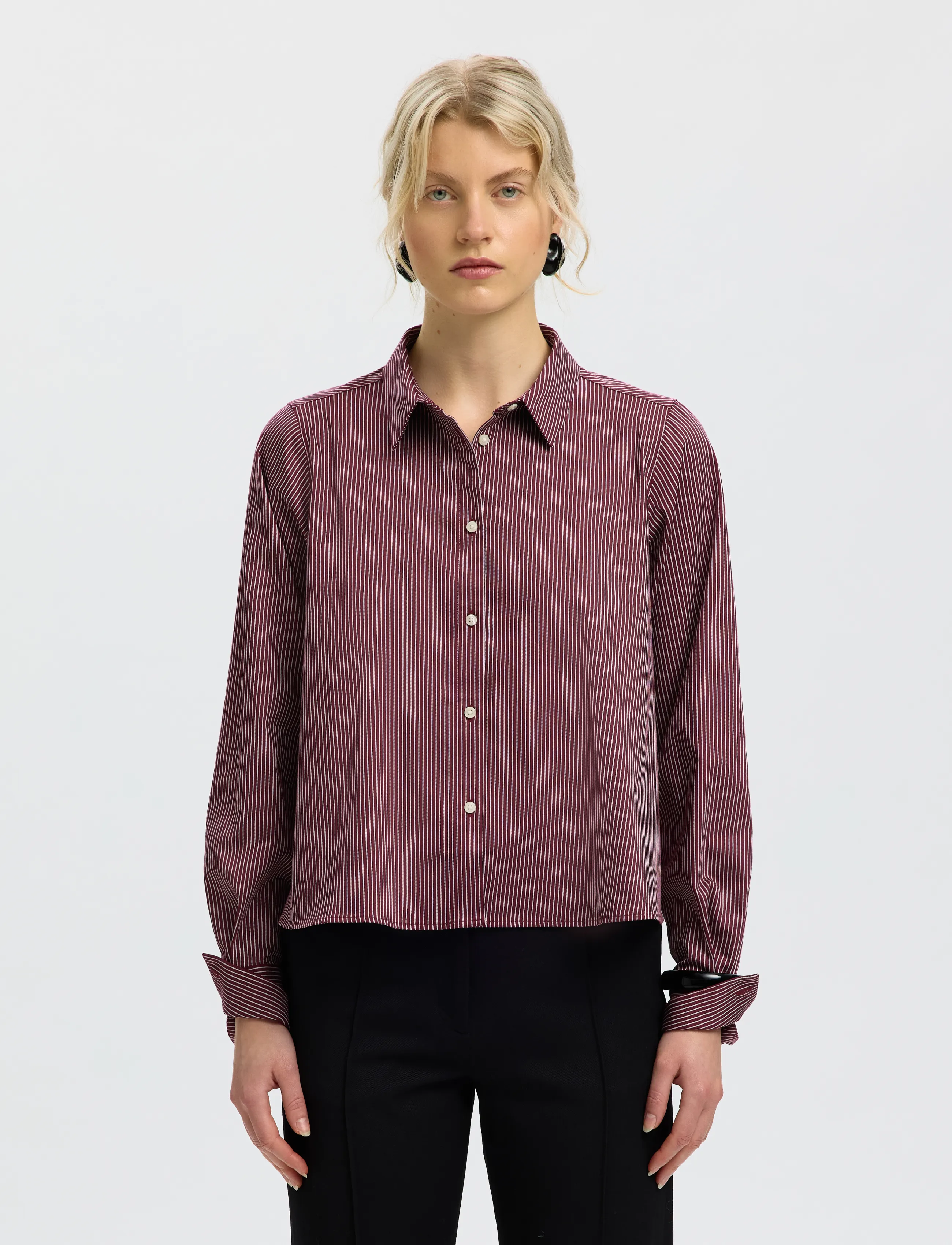 Selected SLWROMIE LS RELAXED SHIRT - Selected - TAWNY PORT / burgundy