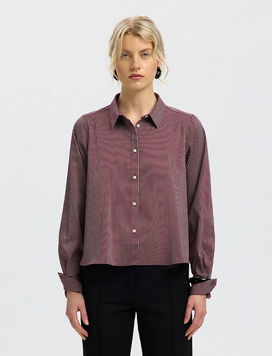 Selected - SLWROMIE LS RELAXED SHIRT - langärmlige hemden - tawny port - 0