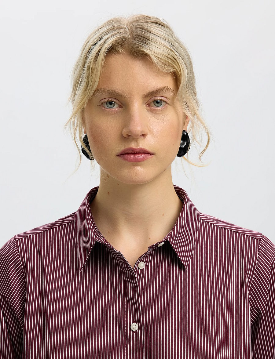 Selected - SLWROMIE LS RELAXED SHIRT - langärmlige hemden - tawny port - 4