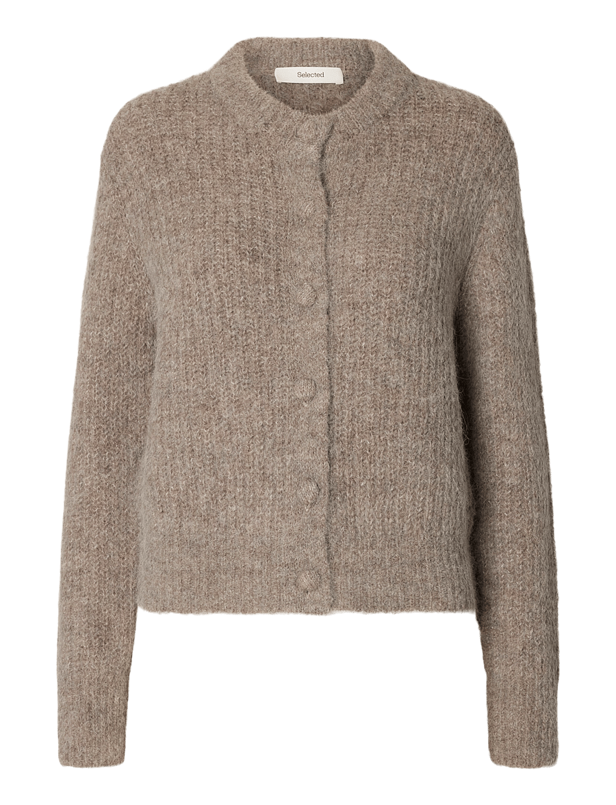 Selected - SLWGABRIELLA LS BUTTON CARDIGAN NOOS - kardiganid - steel gray - 1