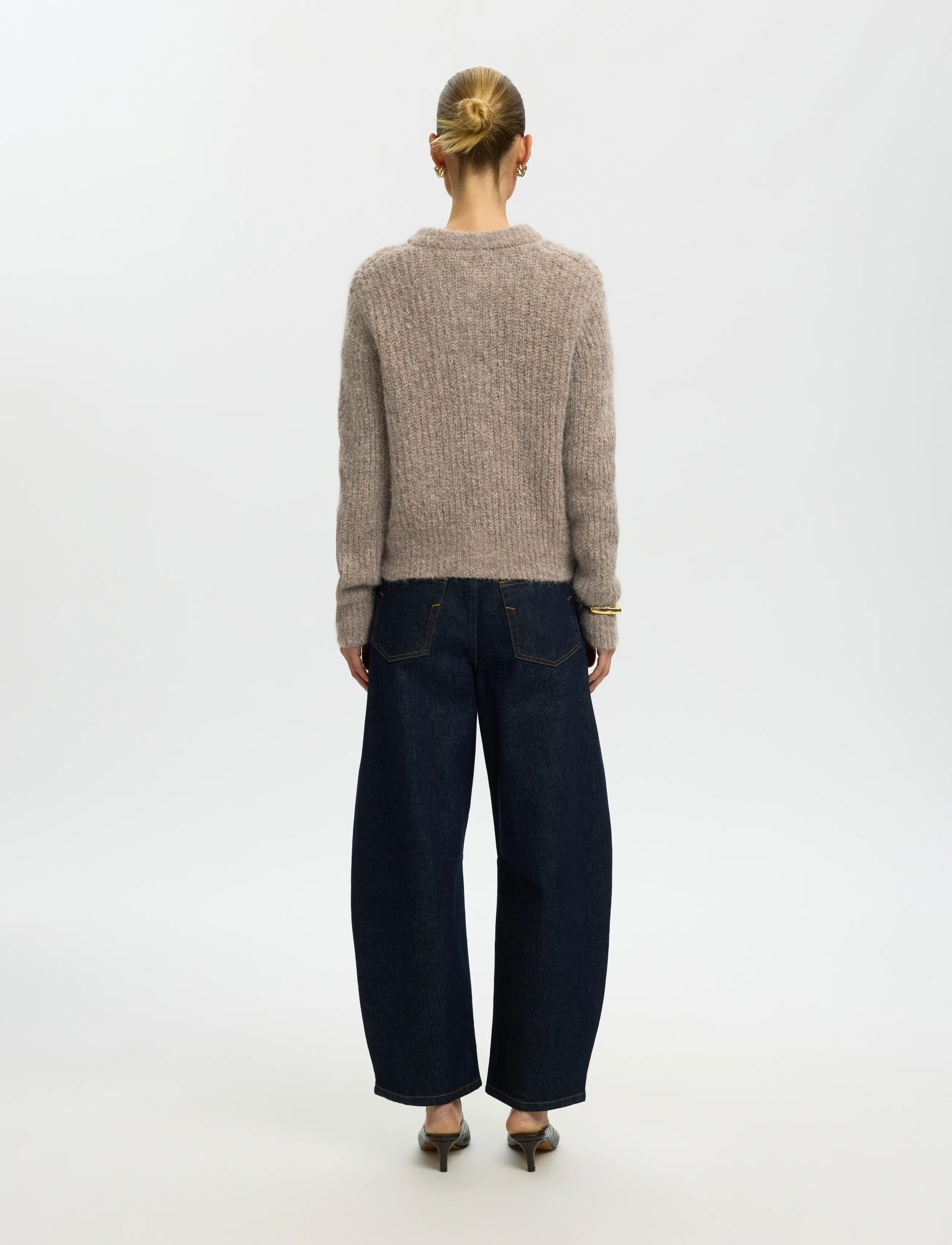 Selected - SLWGABRIELLA LS BUTTON CARDIGAN NOOS - kardiganid - steel gray - 2