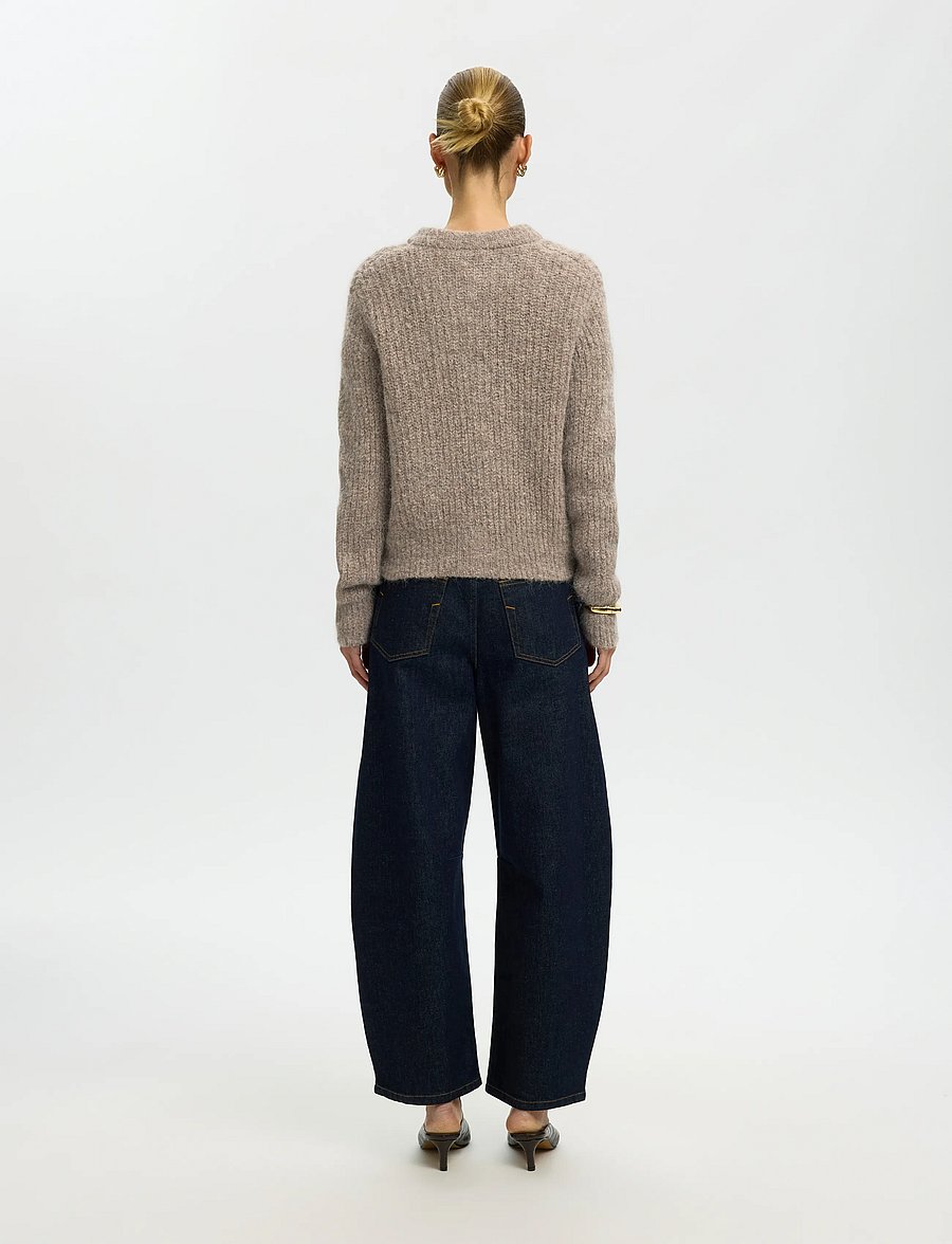 Selected - SLWGABRIELLA LS BUTTON CARDIGAN NOOS - kardiganid - steel gray - 2