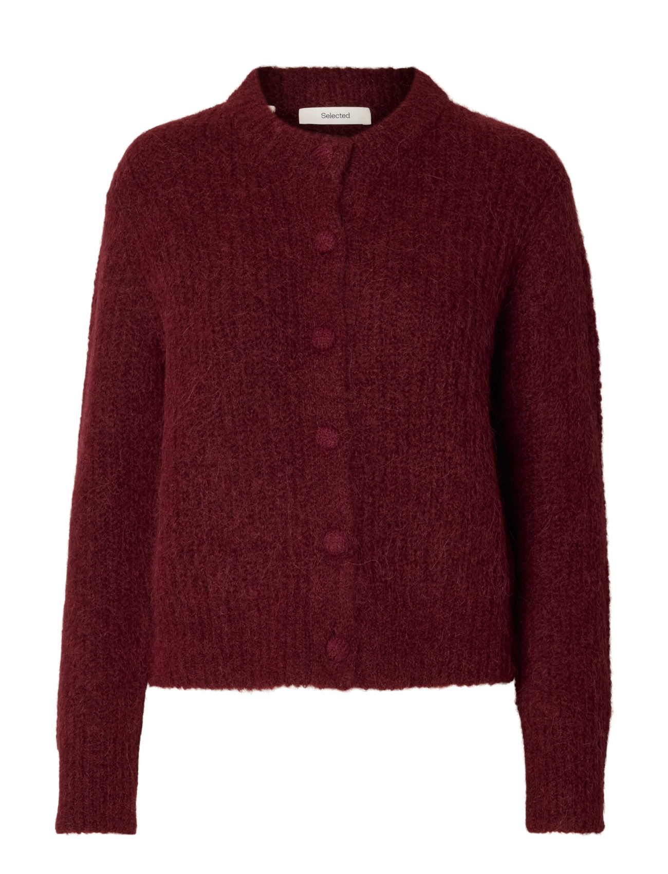 Selected SLWGABRIELLA LS BUTTON CARDIGAN NOOS - Cardigans - TAWNY PORT / burgundy