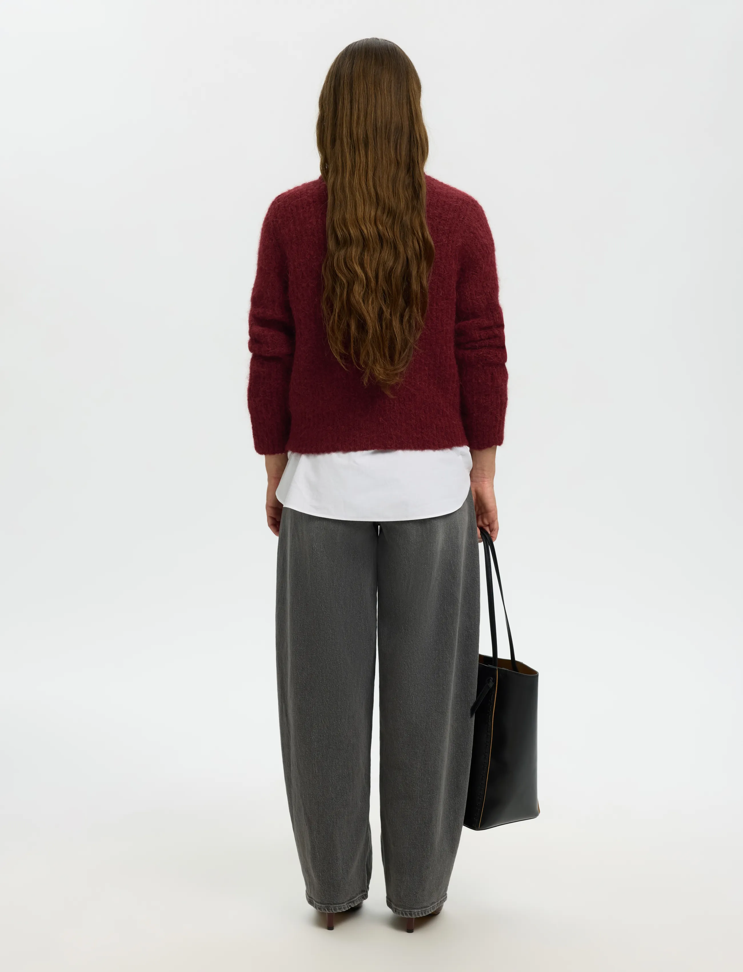 Selected - SLWGABRIELLA LS BUTTON CARDIGAN NOOS - koftor - tawny port - 2