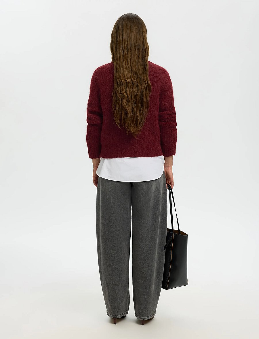 Selected - SLWGABRIELLA LS BUTTON CARDIGAN NOOS - koftor - tawny port - 2