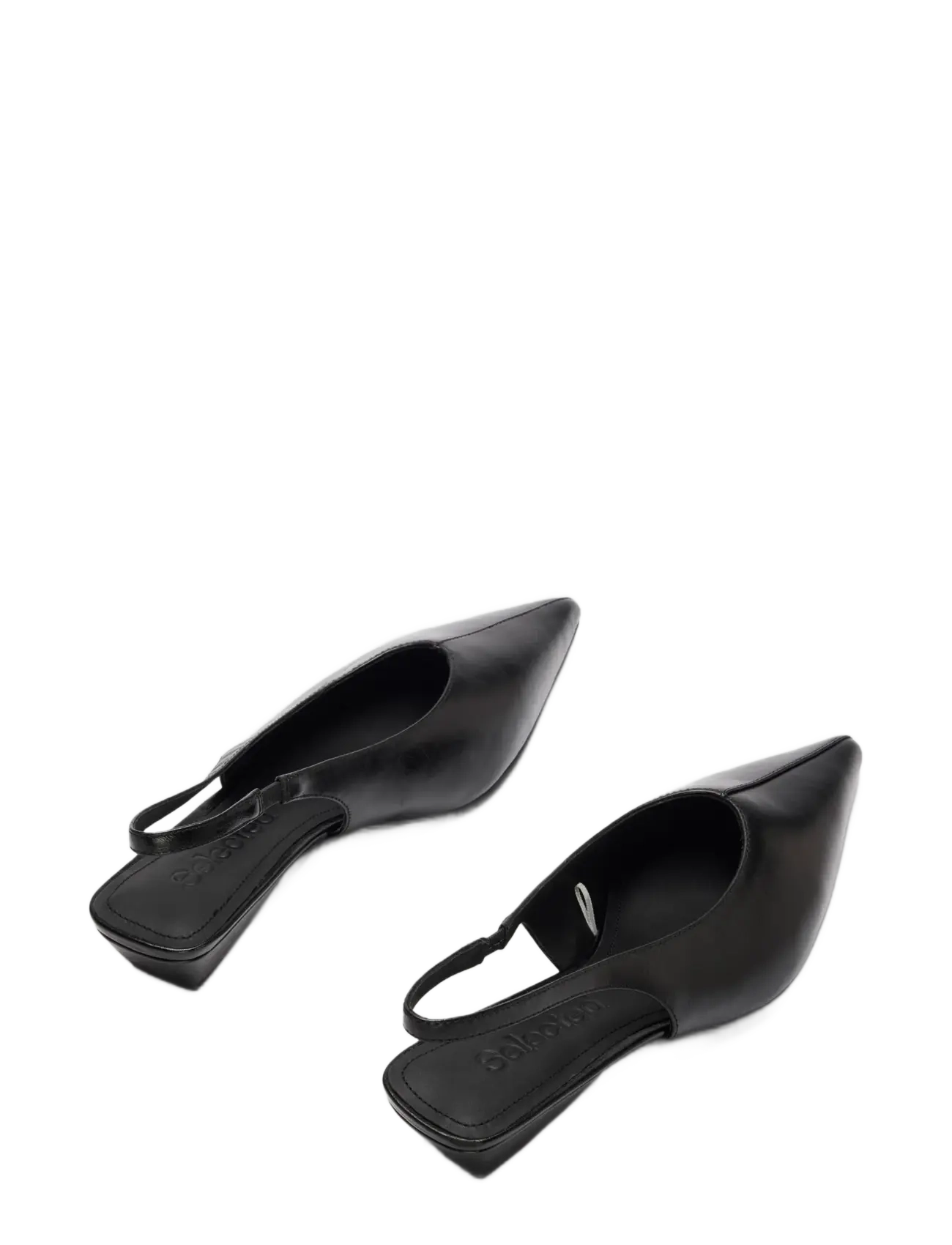 Selected - SLWGRETA LEATHER SLINGBACK - kontsaga slingback-kingad - black - 1