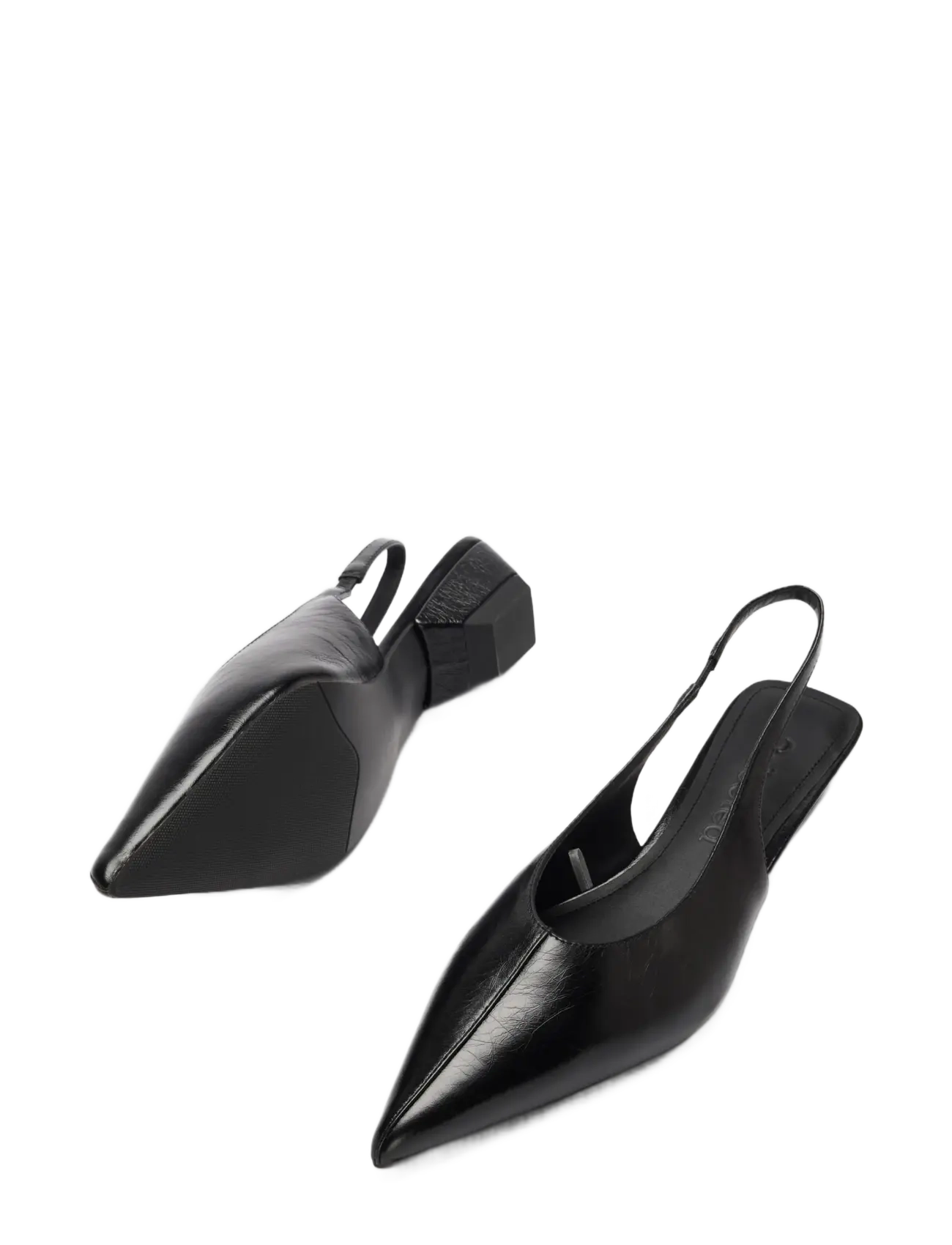 Selected - SLWGRETA LEATHER SLINGBACK - kontsaga slingback-kingad - black - 2