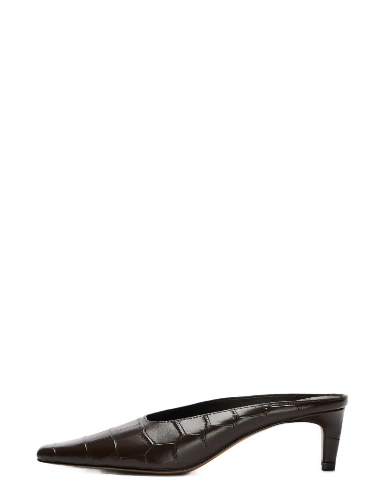 Selected SLWMILA LEATHER HEEL MULE - Pantoletten mit Absatz - DELICIOSO / brown