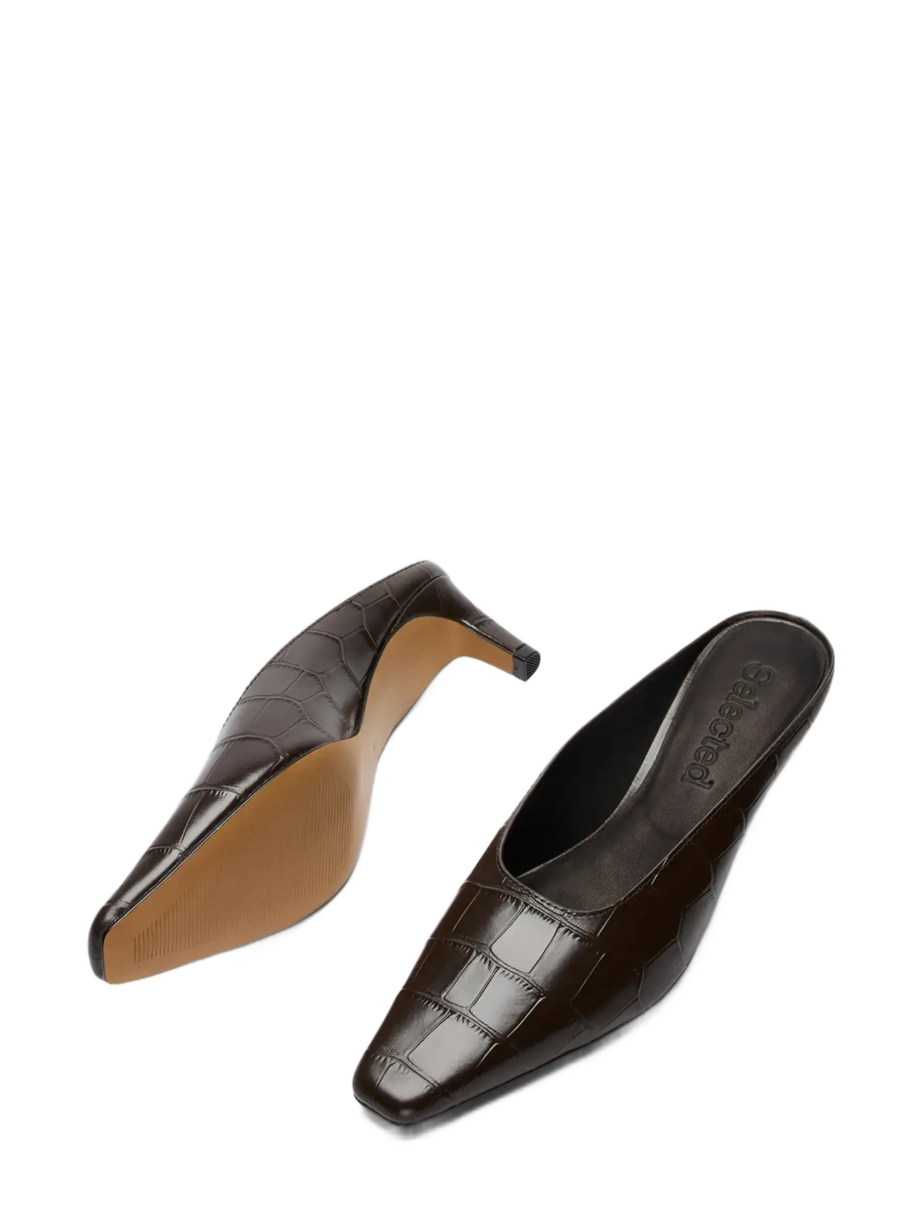 Selected - SLWMILA LEATHER HEEL MULE - pantoletten mit absatz - delicioso - 2