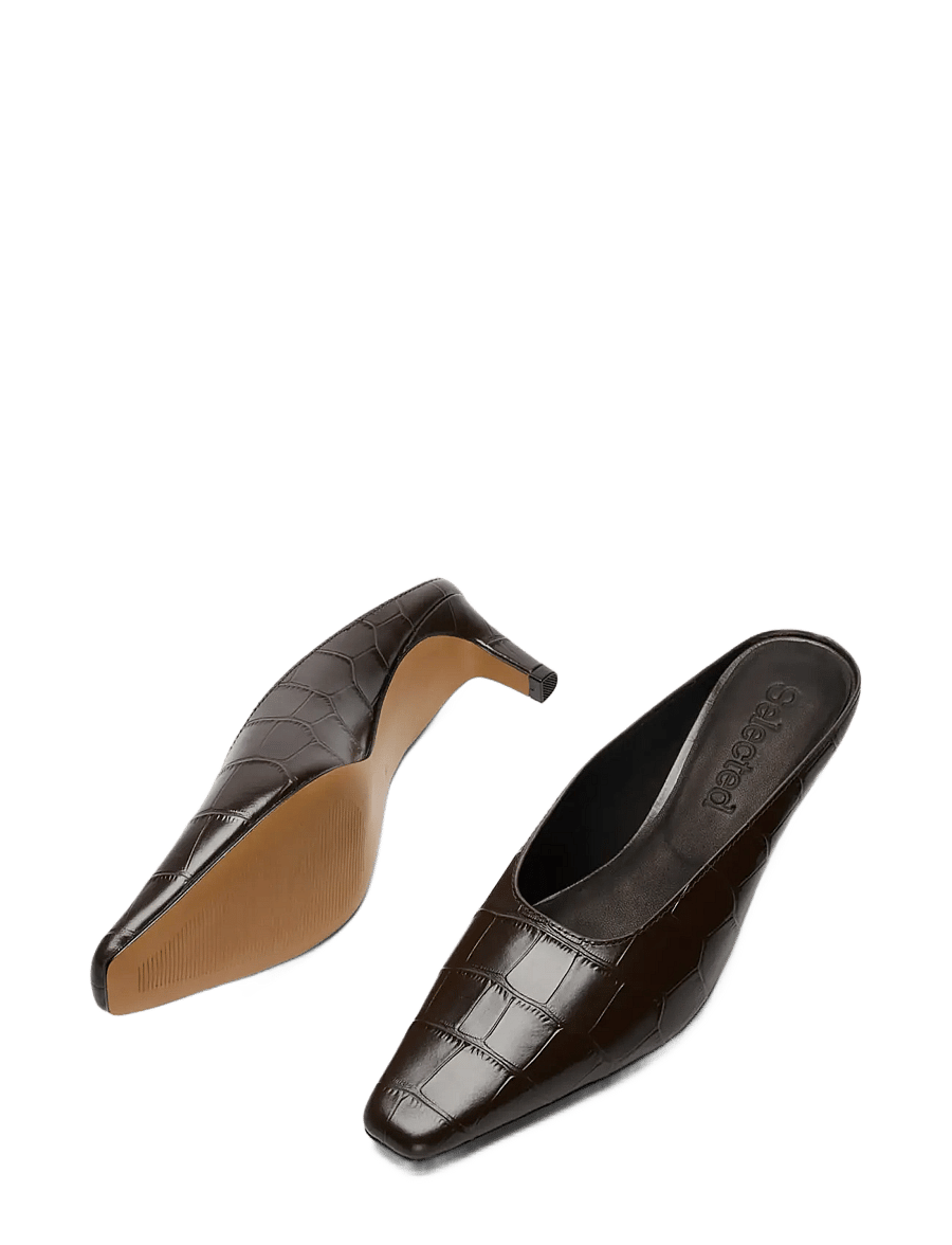 Selected - SLWMILA LEATHER HEEL MULE - pantoletten mit absatz - delicioso - 2