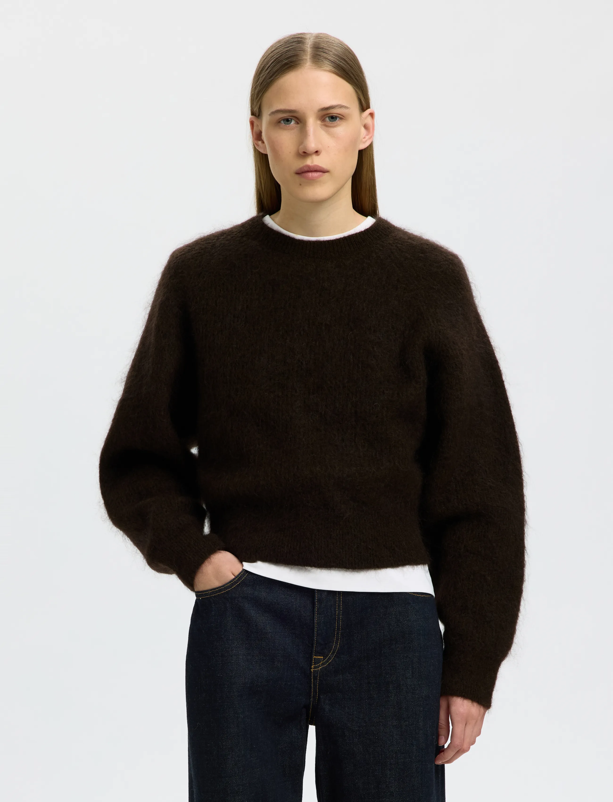 Selected - SLWMIRA LS KNIT SHORT O-NECK NOOS - pullover - delicioso - 0