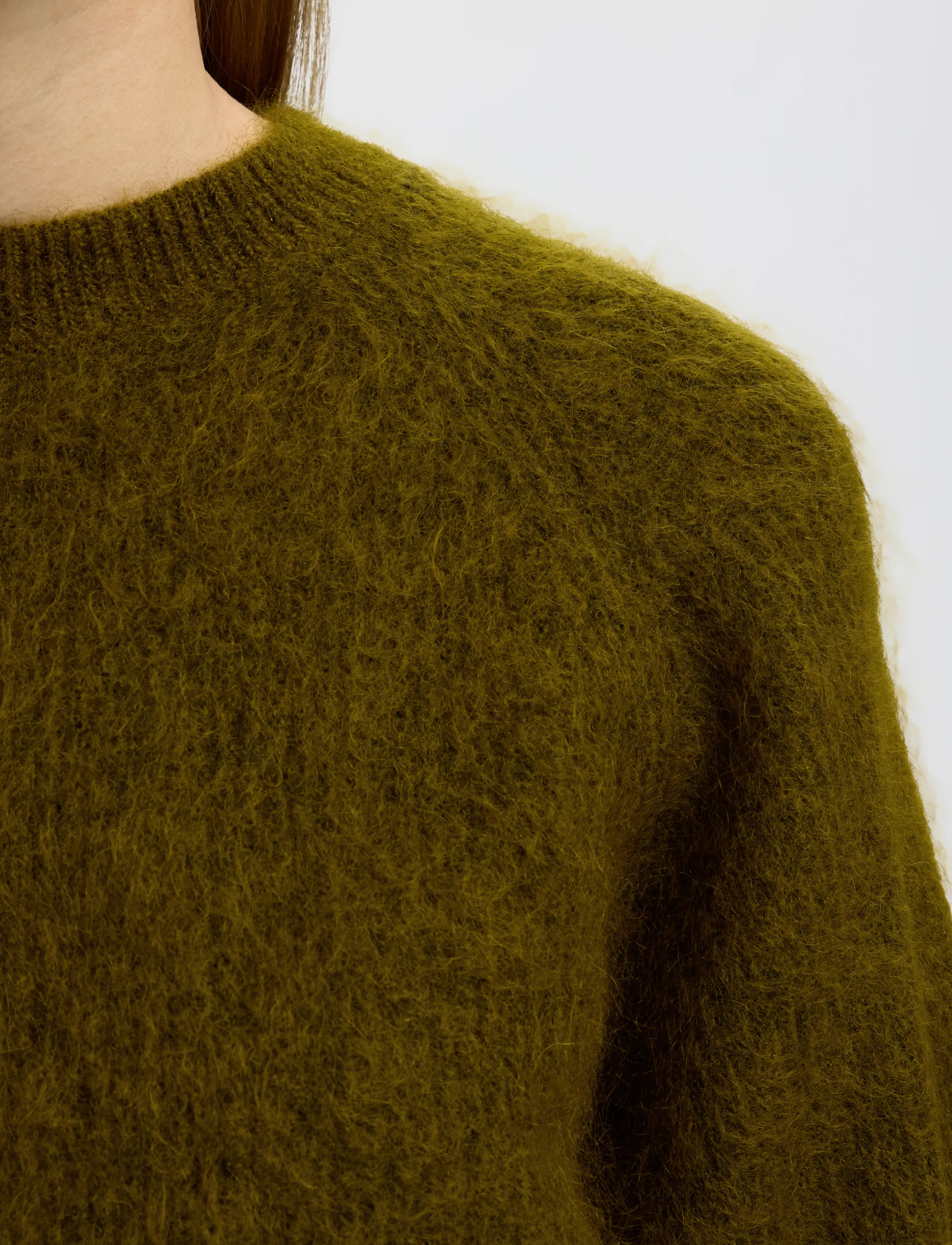 Selected - SLWMIRA LS KNIT SHORT O-NECK NOOS - fir green - 4