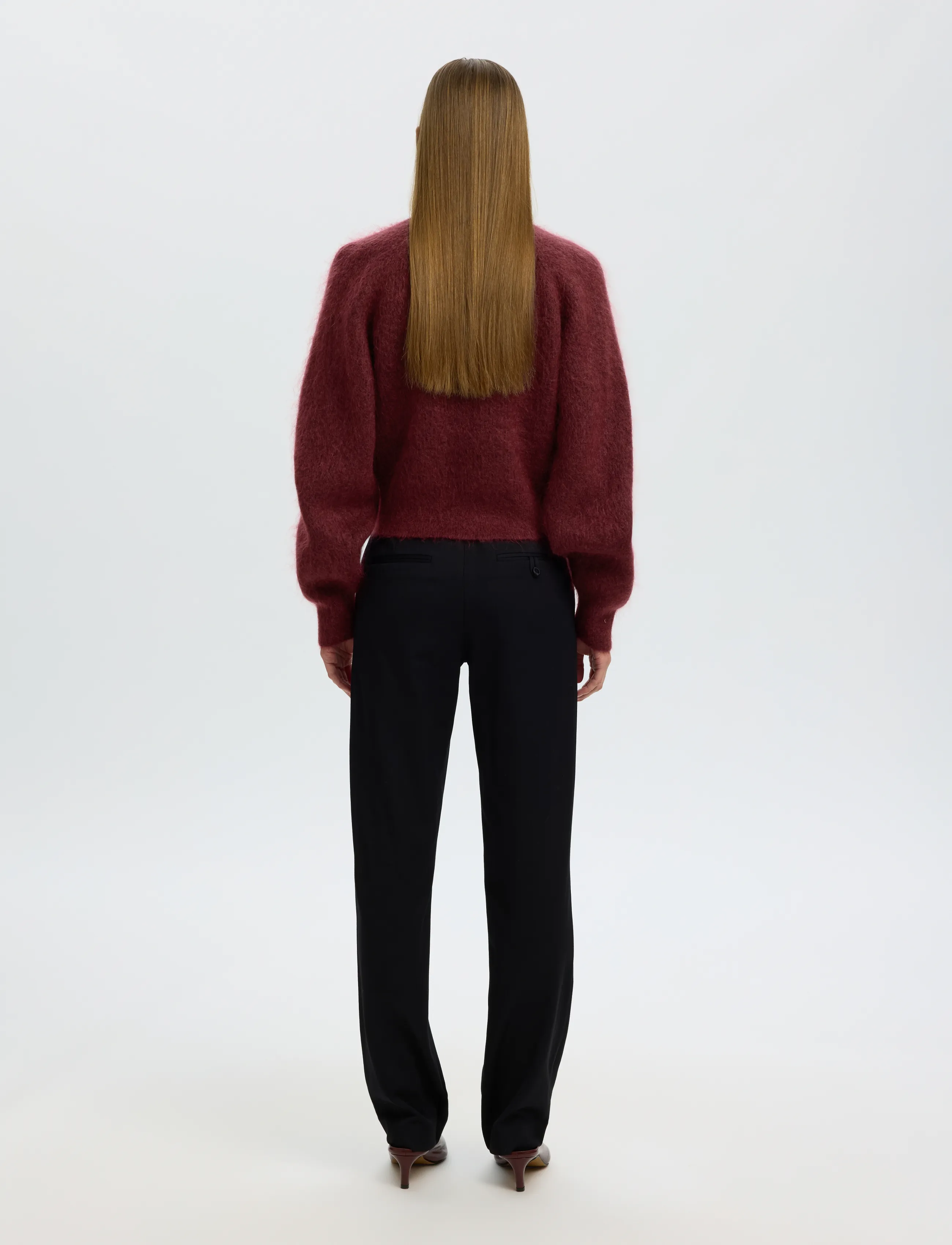 Selected - SLWMIRA LS KNIT SHORT O-NECK NOOS - pullover - tawny port - 2