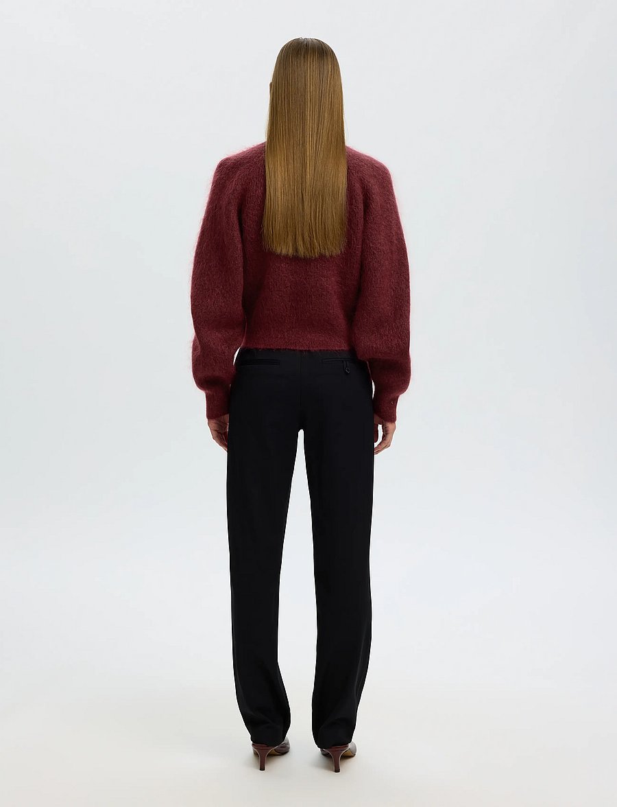 Selected - SLWMIRA LS KNIT SHORT O-NECK NOOS - pullover - tawny port - 2