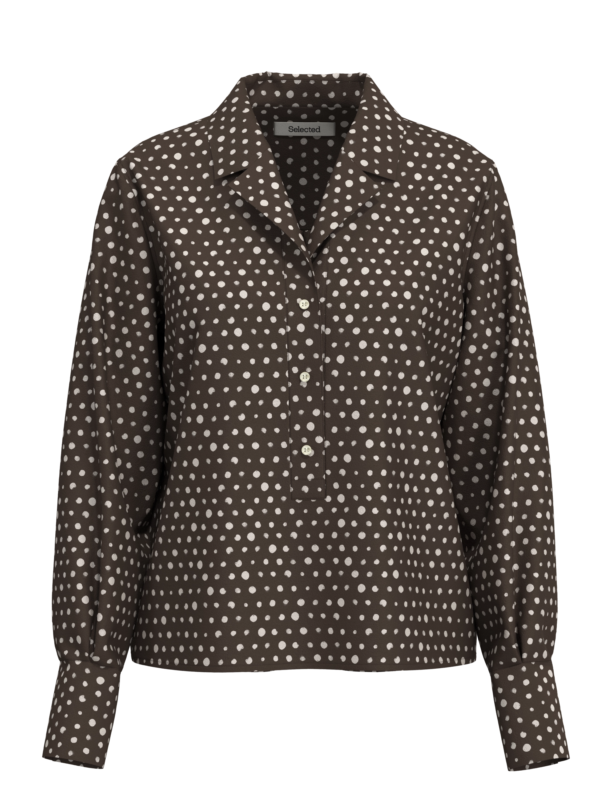 Selected SLWKAIA RELAXED LS REVERS TOP - Långärmade blusar - DELICIOSO / brown