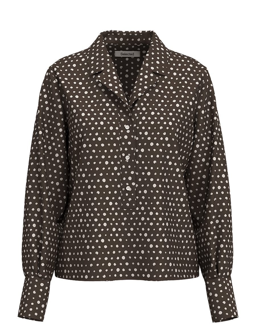 Selected - SLWKAIA RELAXED LS REVERS TOP - långärmade skjortor - delicioso - 0