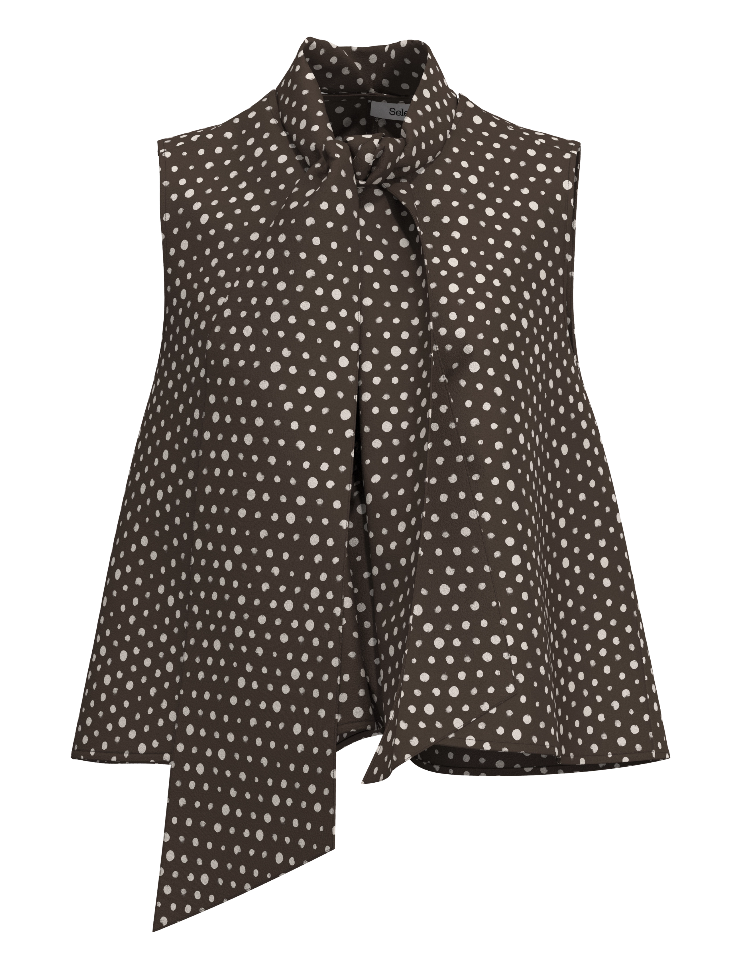 Selected SLWKAIA RELAXED SL TIE TOP - Ärmellose Blusen - DELICIOSO / brown