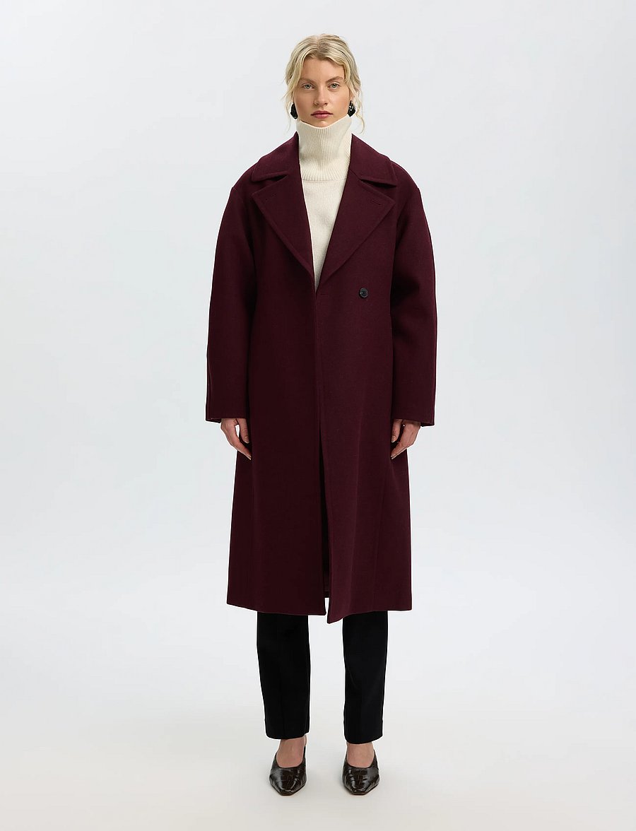 Selected - SLWVALERIE WOOL BLEND COAT - winterjacken - tawny port - 0