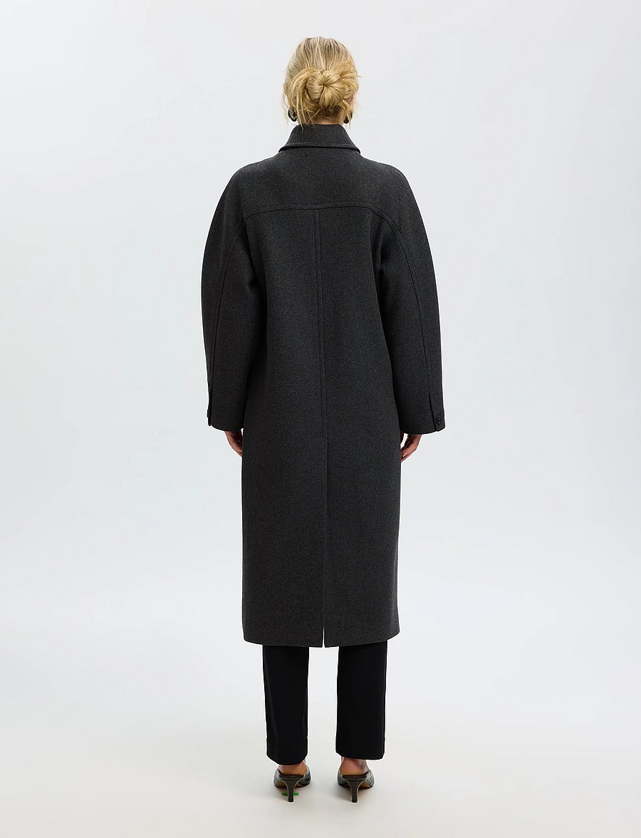 Selected - SLWRAEY MANTECO COAT - vinterjakker - dark grey - 2