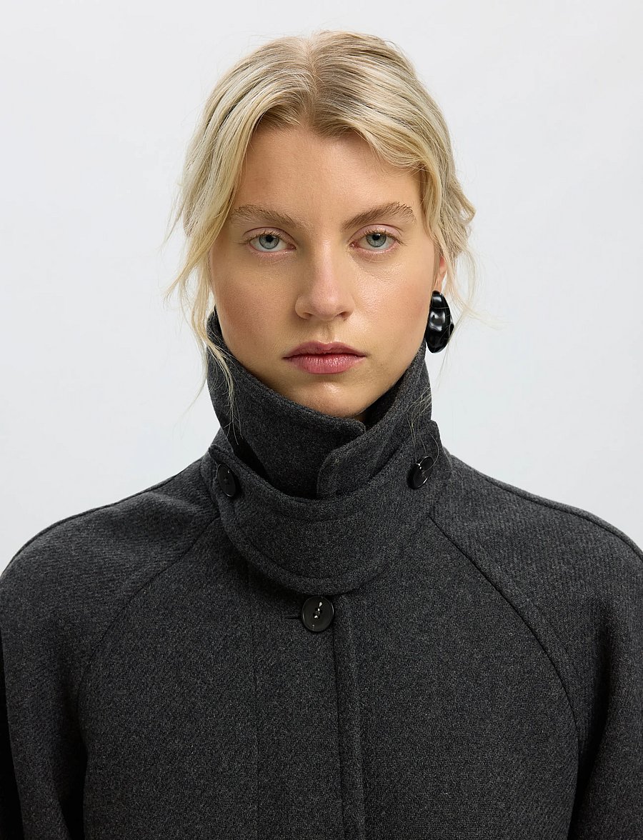 Selected - SLWRAEY MANTECO COAT - vinterjakker - dark grey - 4
