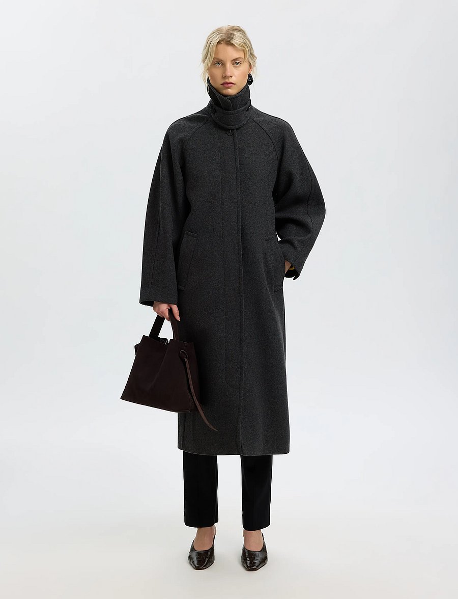 Selected - SLWRAEY MANTECO COAT - vinterjakker - dark grey - 5