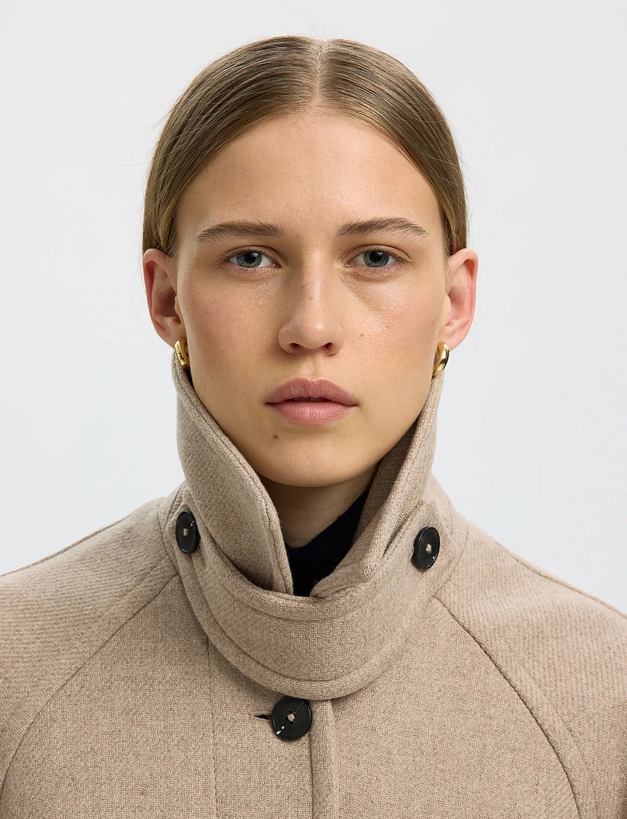 Selected - SLWRAEY MANTECO COAT - winter jackets - island fossil - 4