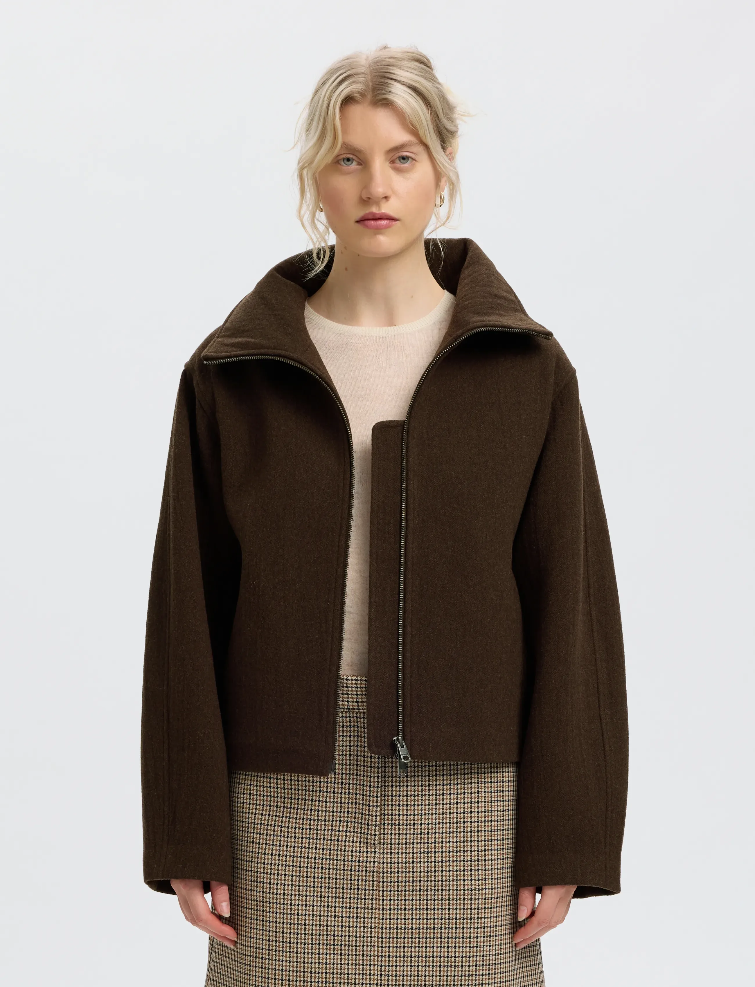 Selected Slwgia Jacket, 34, Jackets, Braun - Wool Frauen