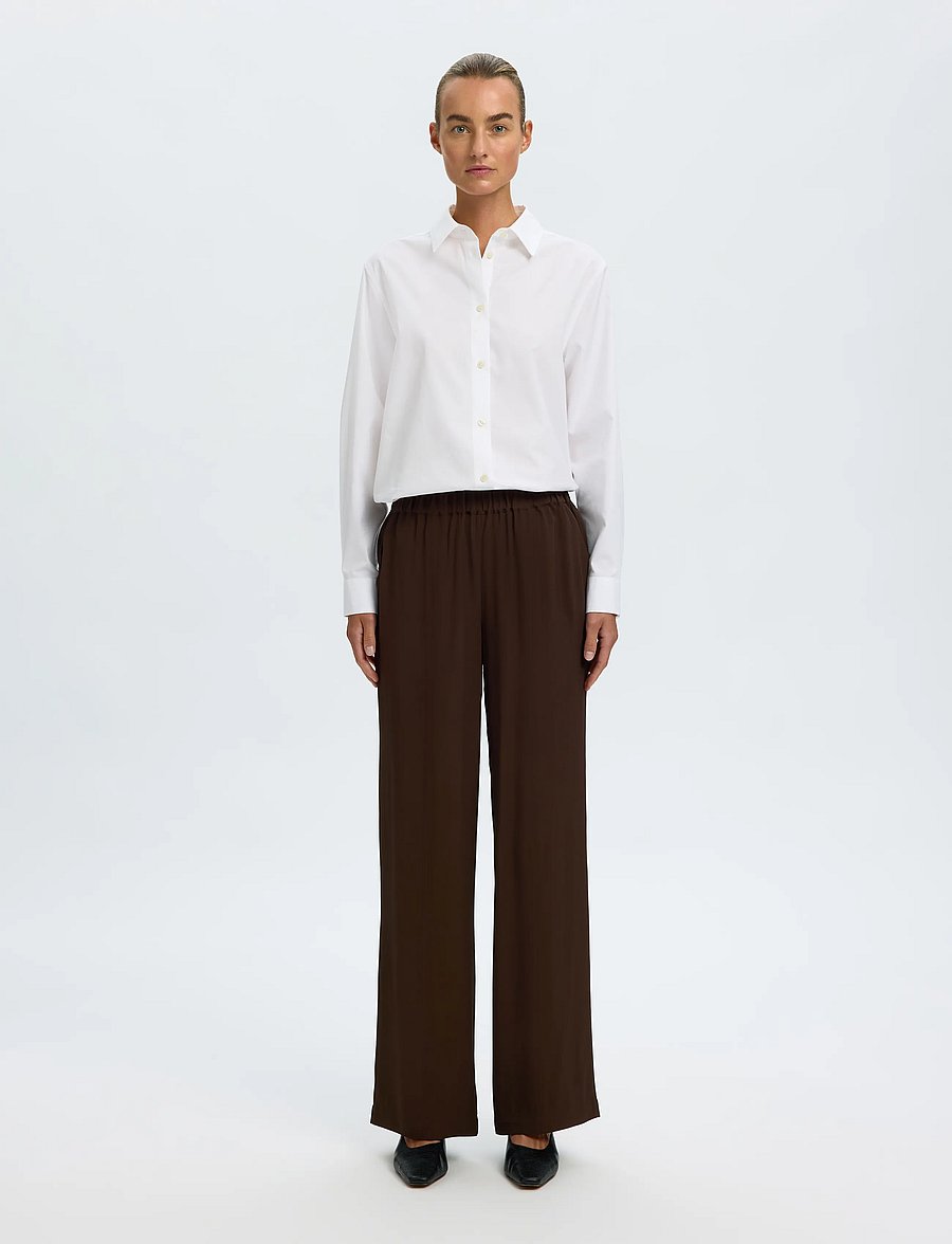 Selected - SLWSOLER MW LONG PANT - hose mit geradem bein - delicioso - 3