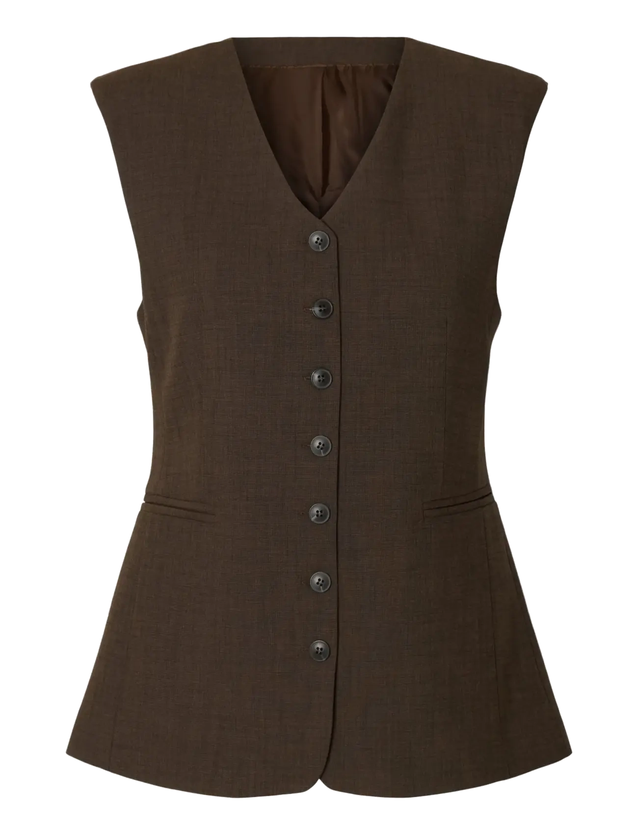 Selected SLWFITTED SIGNE VEST - Fashion Trends - DELICIOSO / brown