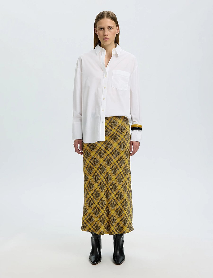 Selected - SLWIDA MW MIDI SKIRT - midi skirts - fir green - 3