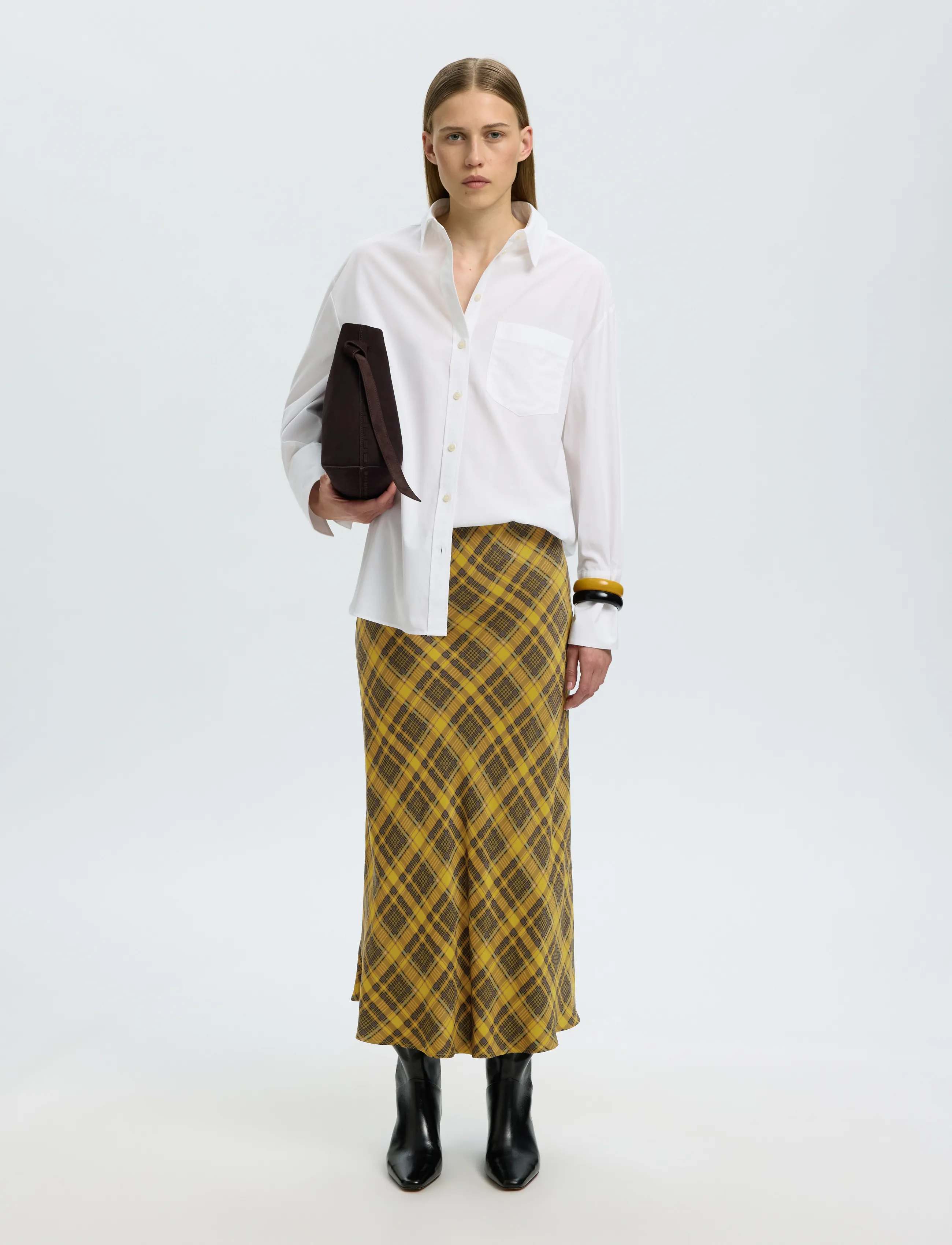Selected - SLWIDA MW MIDI SKIRT - fir green - 5