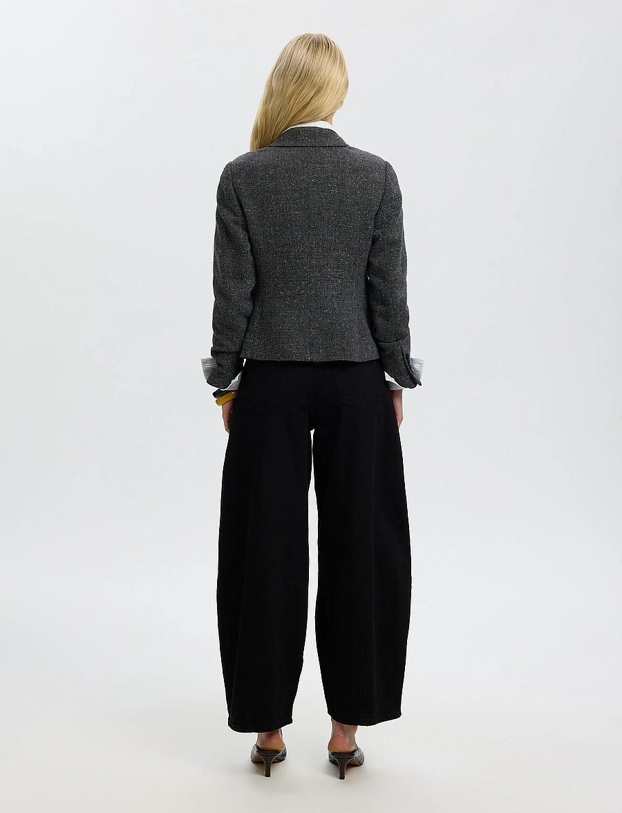 Selected - SLWFITTED CLEA SHORT BLAZER - enkelknäppta kavajer - black - 2