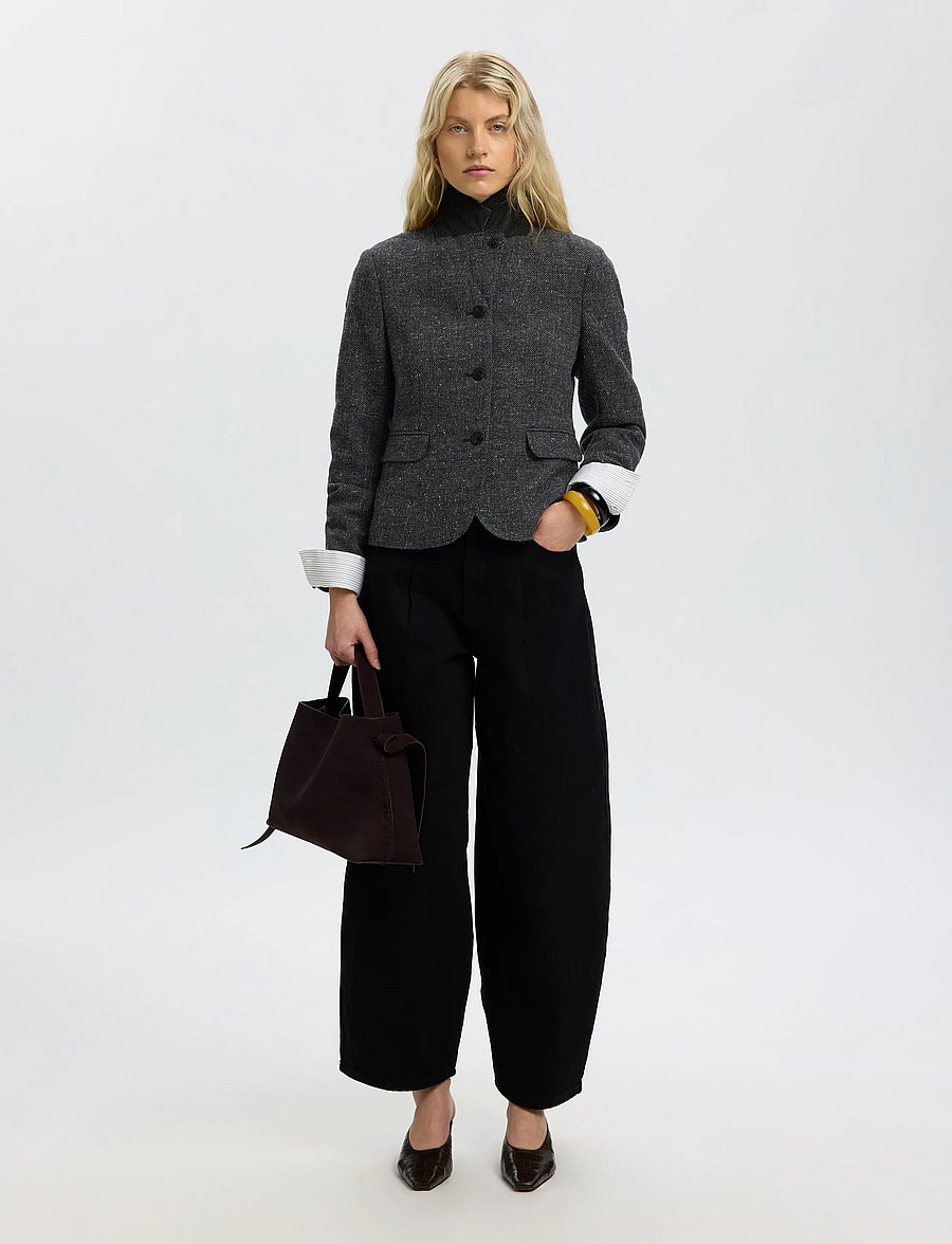Selected - SLWFITTED CLEA SHORT BLAZER - enkelknäppta kavajer - black - 5