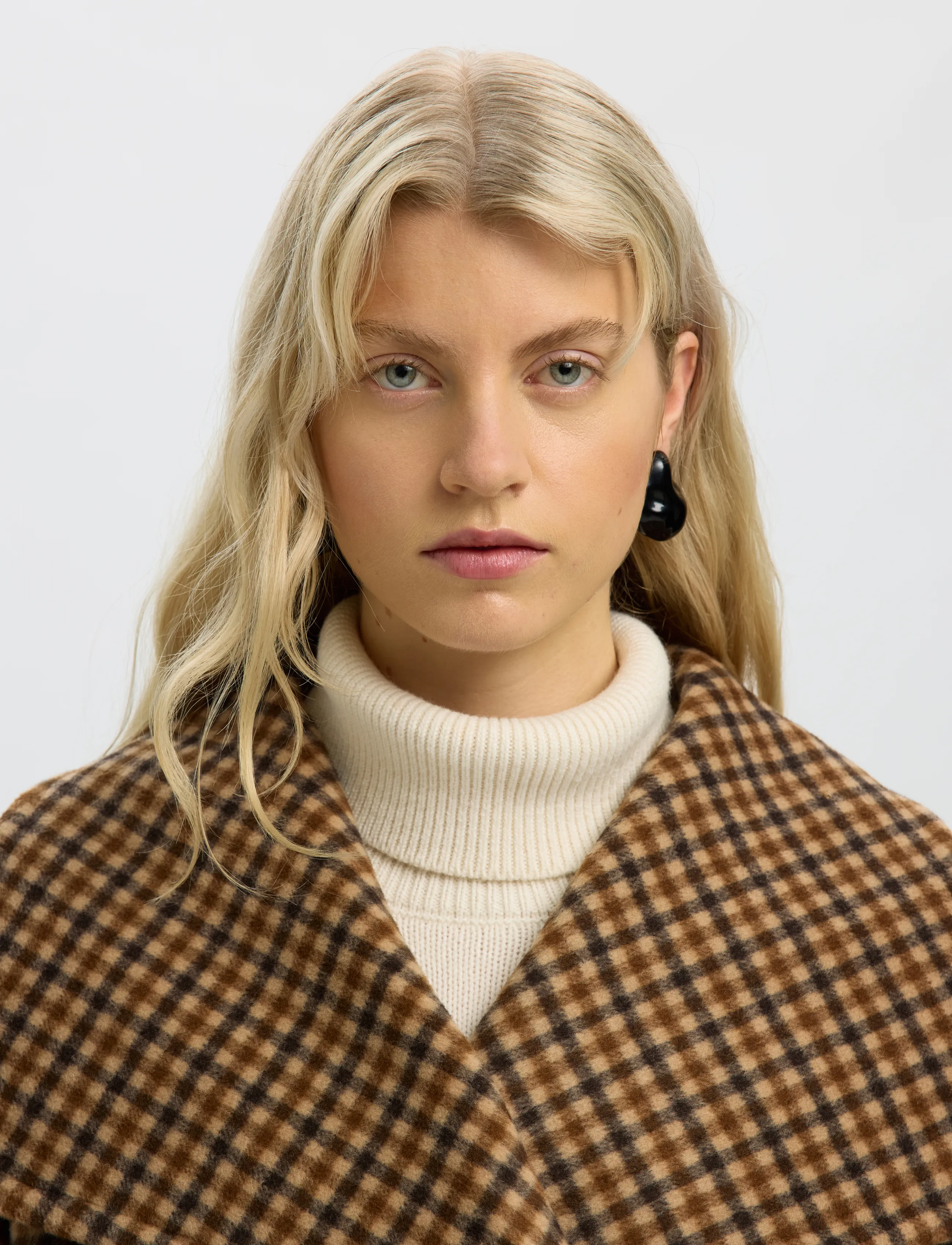 Selected - SLWCAROLYN CHECK WOOL BLEND COAT - winter jackets - toffee - 4