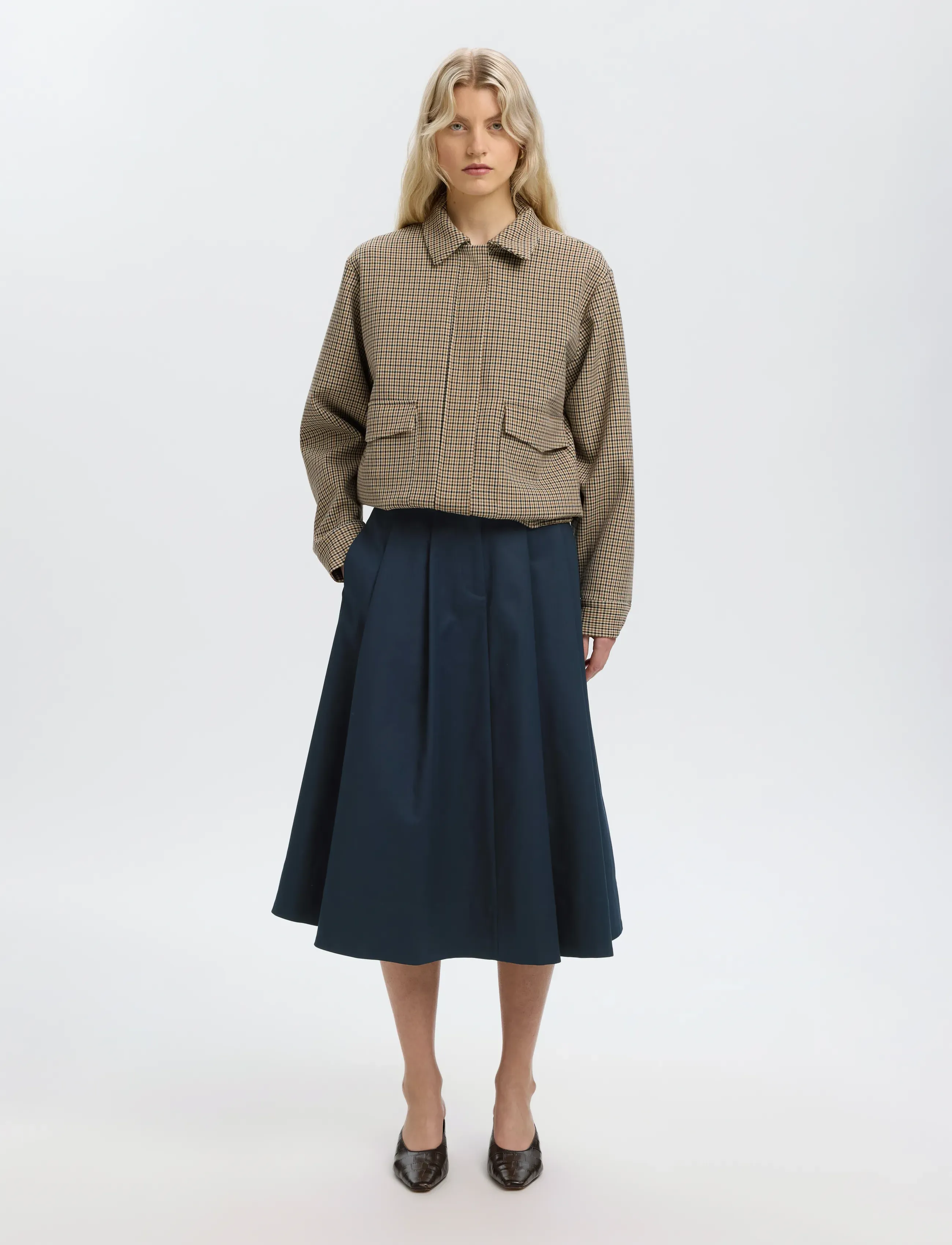 Selected - SLWHEATHER HW MIDI SKIRT - dark sapphire - 3