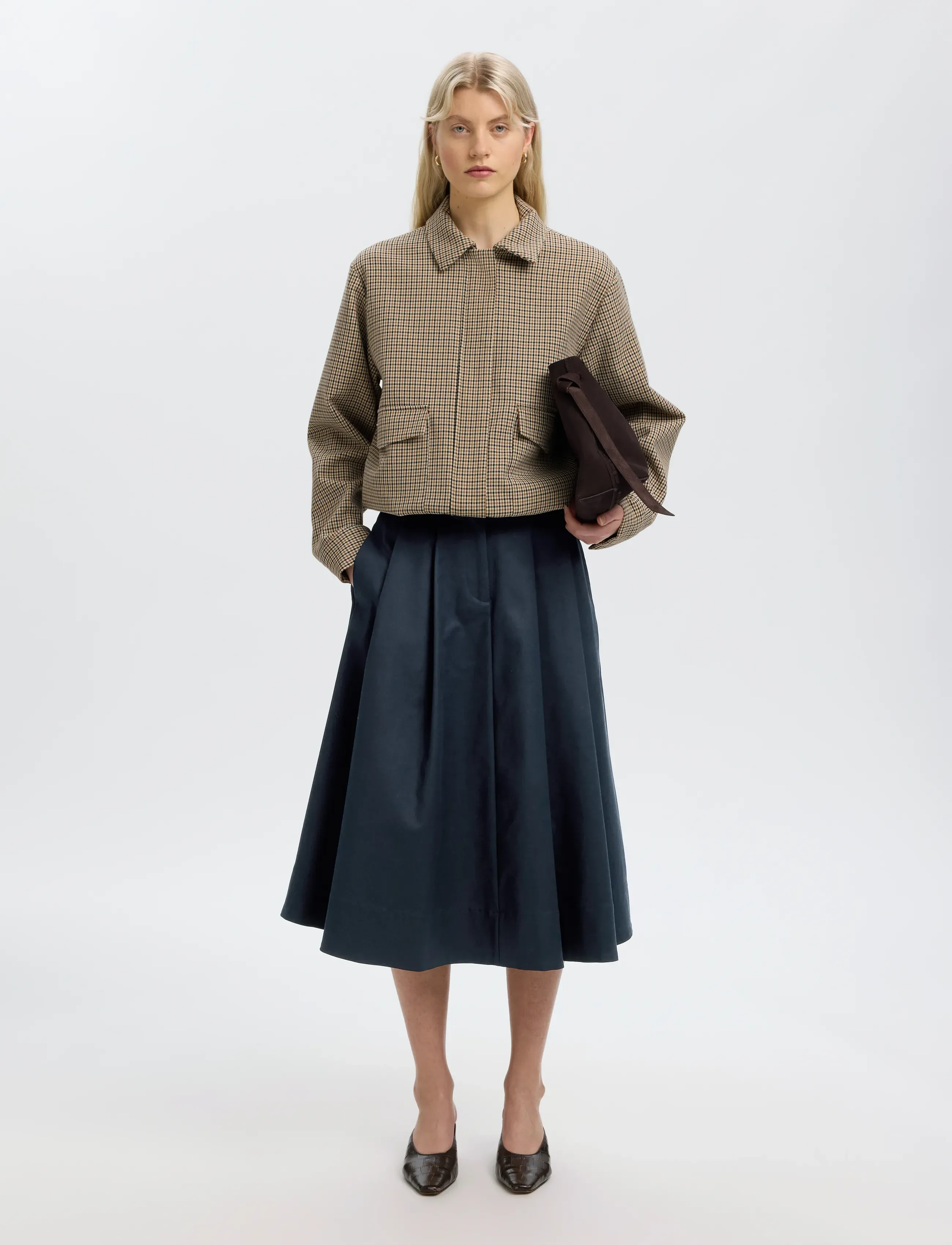 Selected - SLWHEATHER HW MIDI SKIRT - dark sapphire - 5