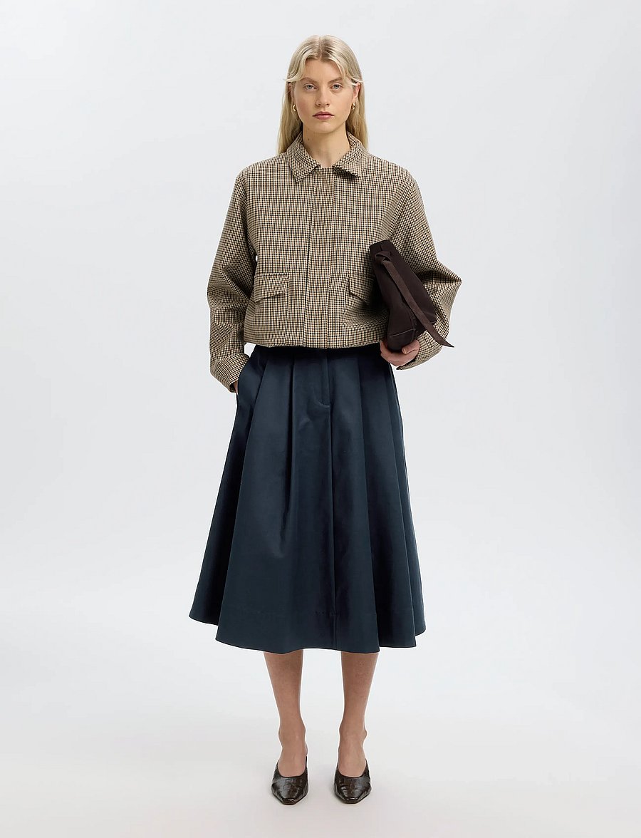 Selected - SLWHEATHER HW MIDI SKIRT - dark sapphire - 5