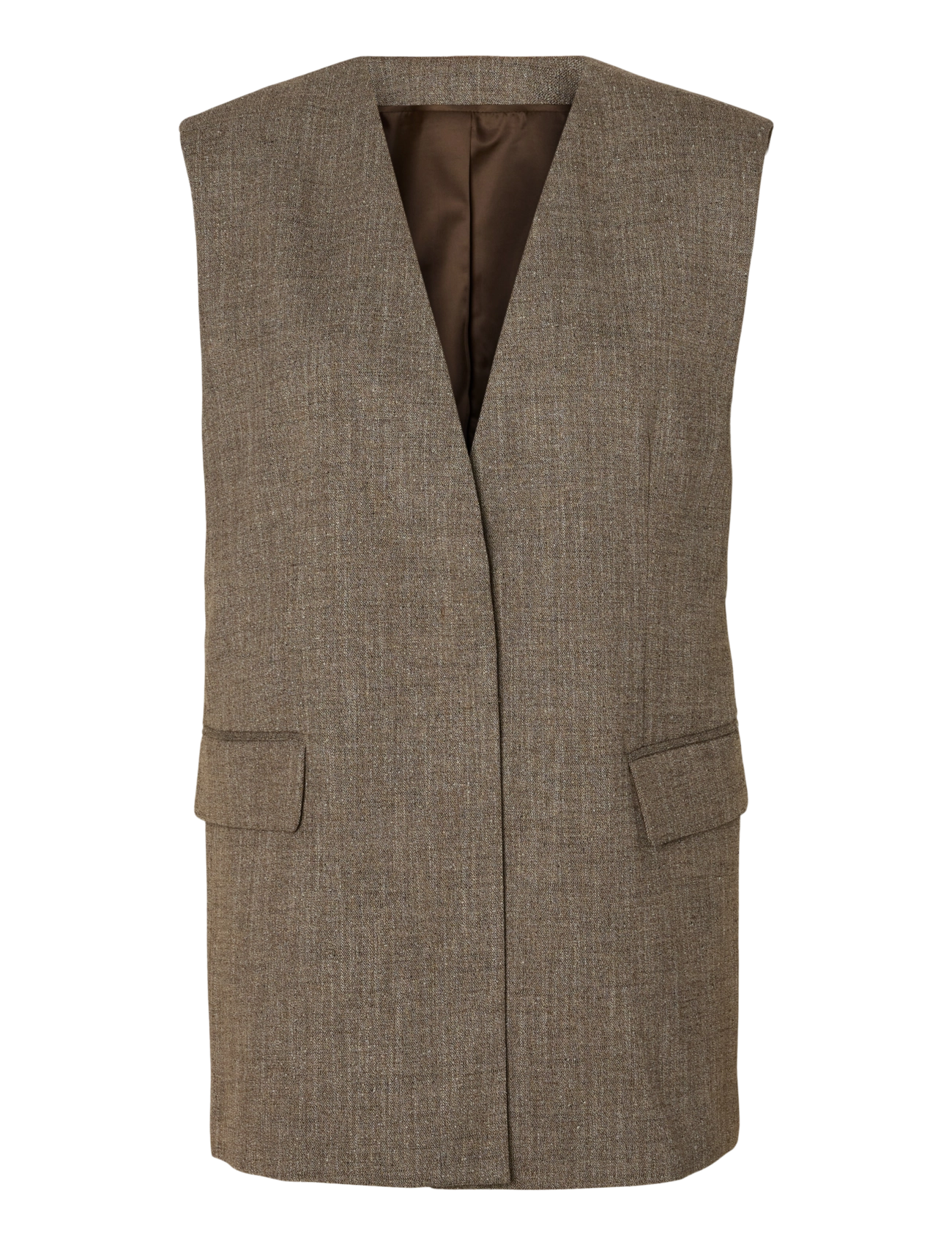 Selected SLWRELAXED EZMA VEST - Blazere - CHOCOLATE CHIP / brown